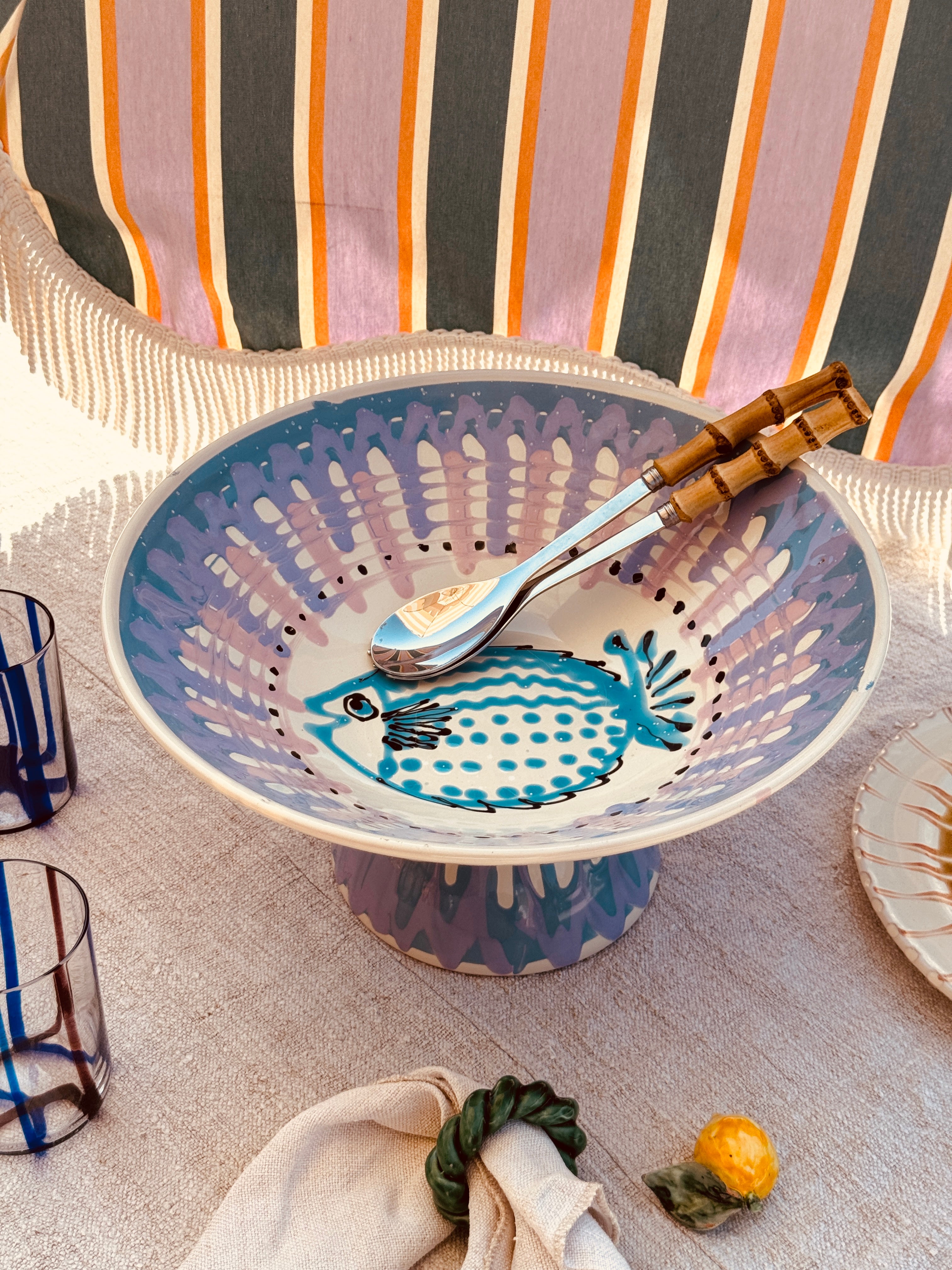 Einzelstück – Psychodelic Pesce High Bowl „Konic“, 35 cm
