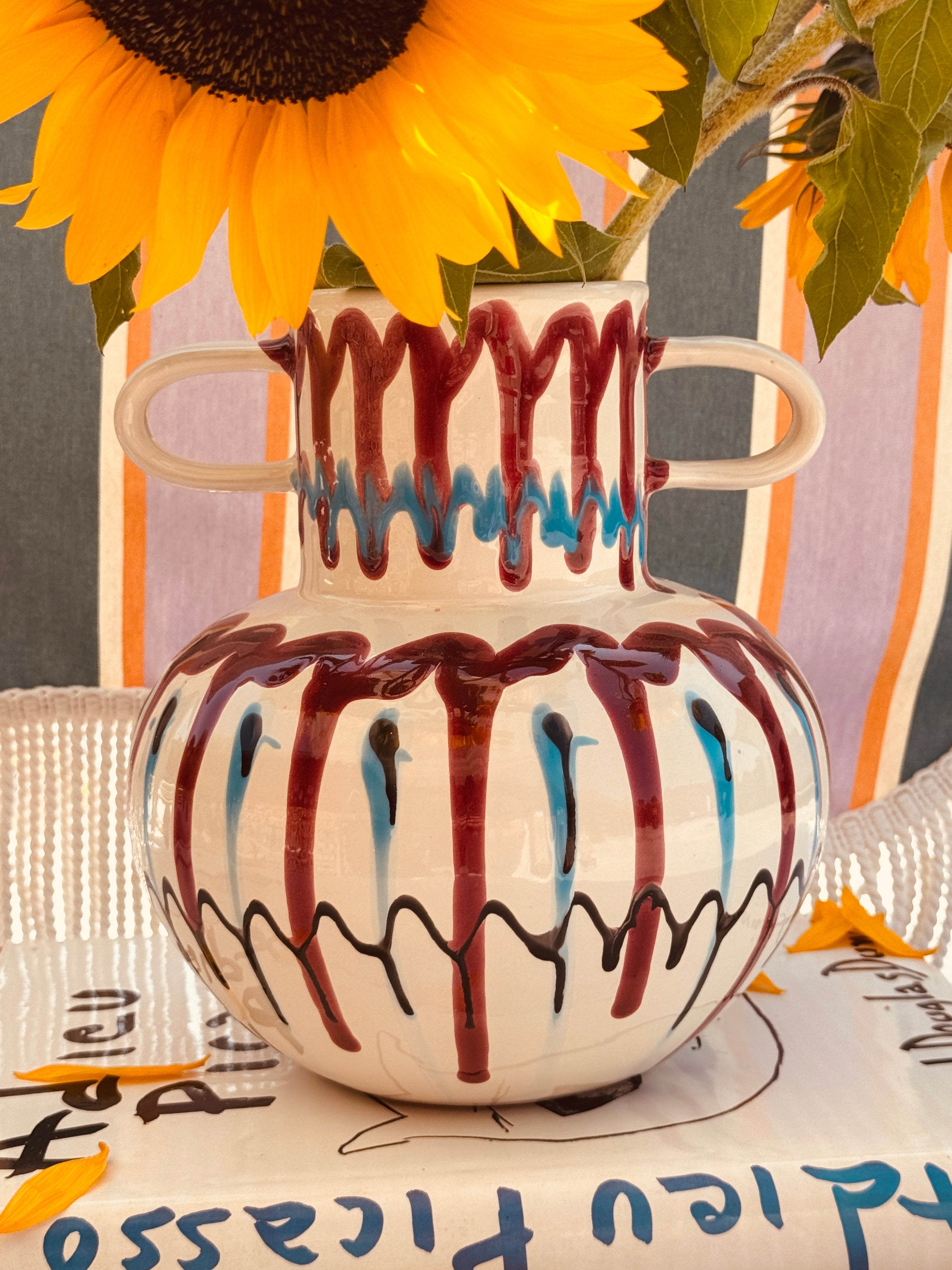Psychodelic Vaso "Vintage Vibes" - one of a Kind - 23cm