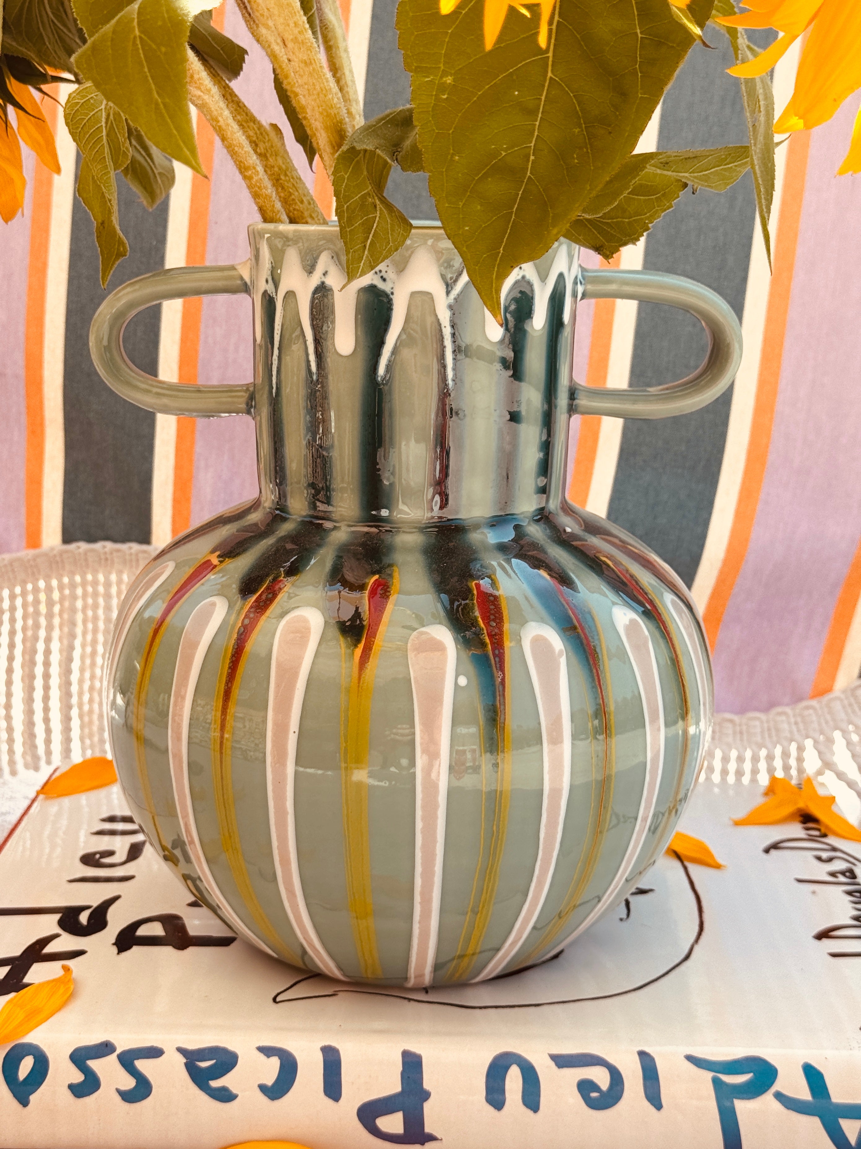 Psychodelic Vaso "Vintage Vibes" - one of a Kind - 23cm