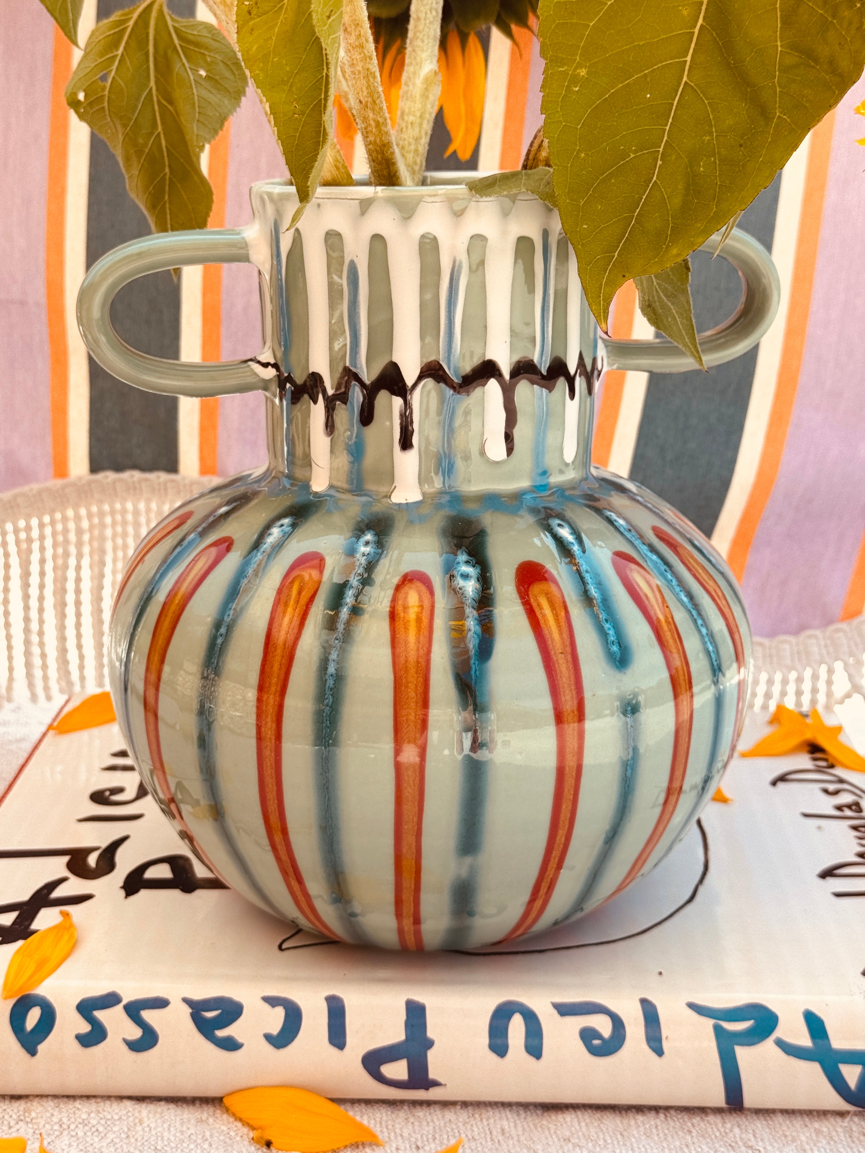 Psychodelic Vaso "Vintage Vibes" - one of a Kind - 23cm