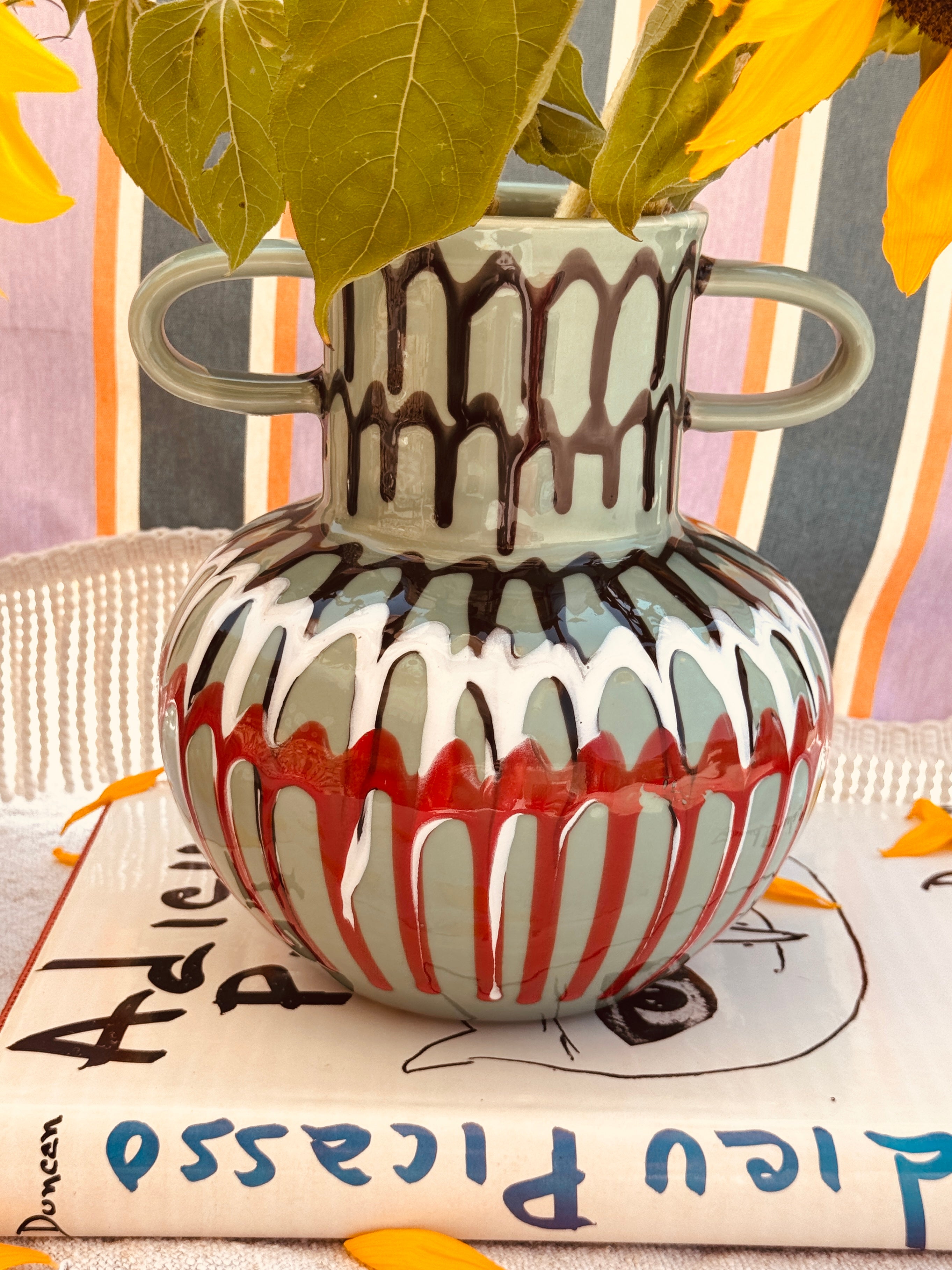 Psychodelic Vaso "Vintage Vibes" - one of a Kind - 23cm