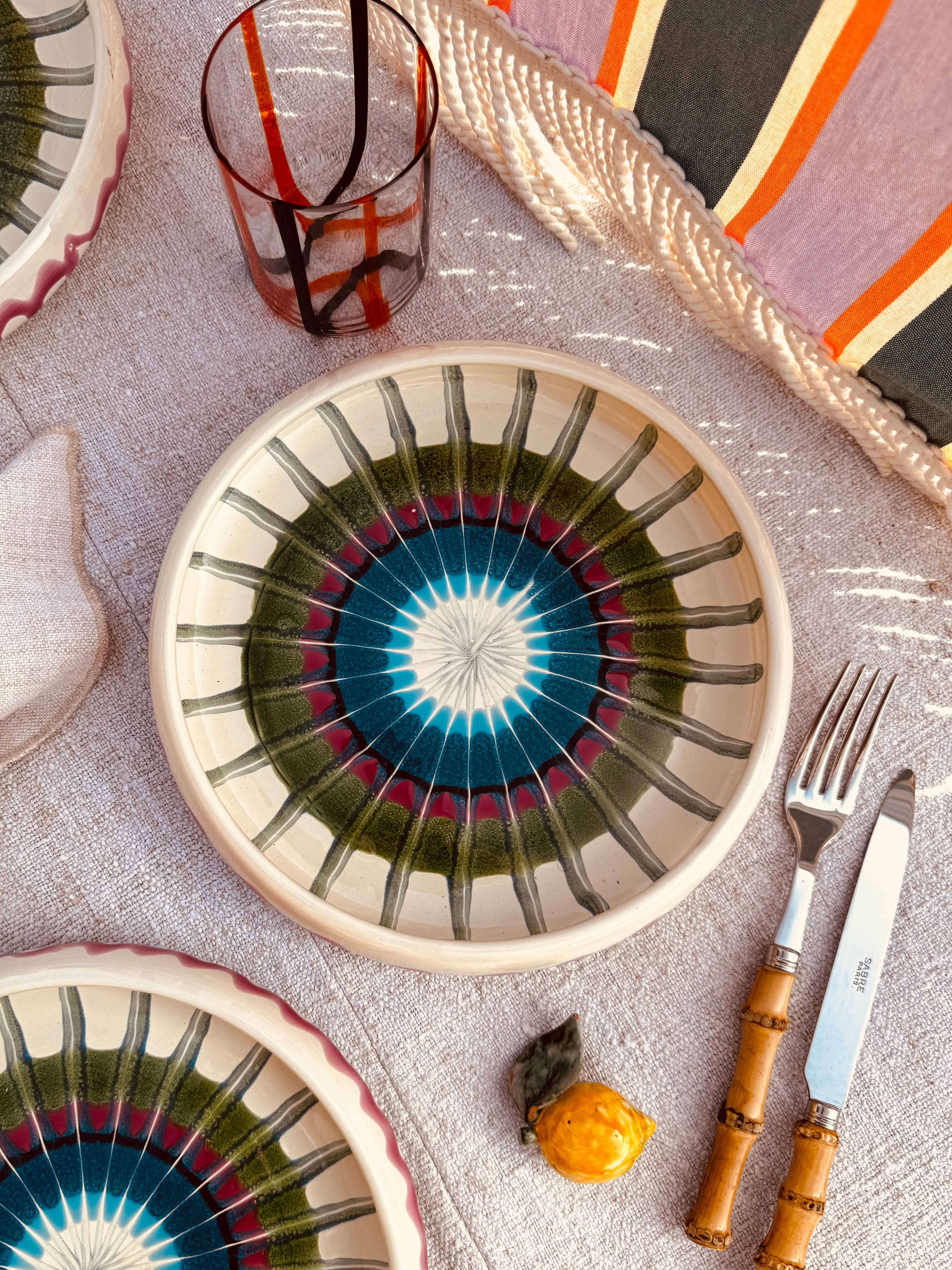 Frisbee Plate  - 25cm "Lido Vernice" Handmade in Puglia