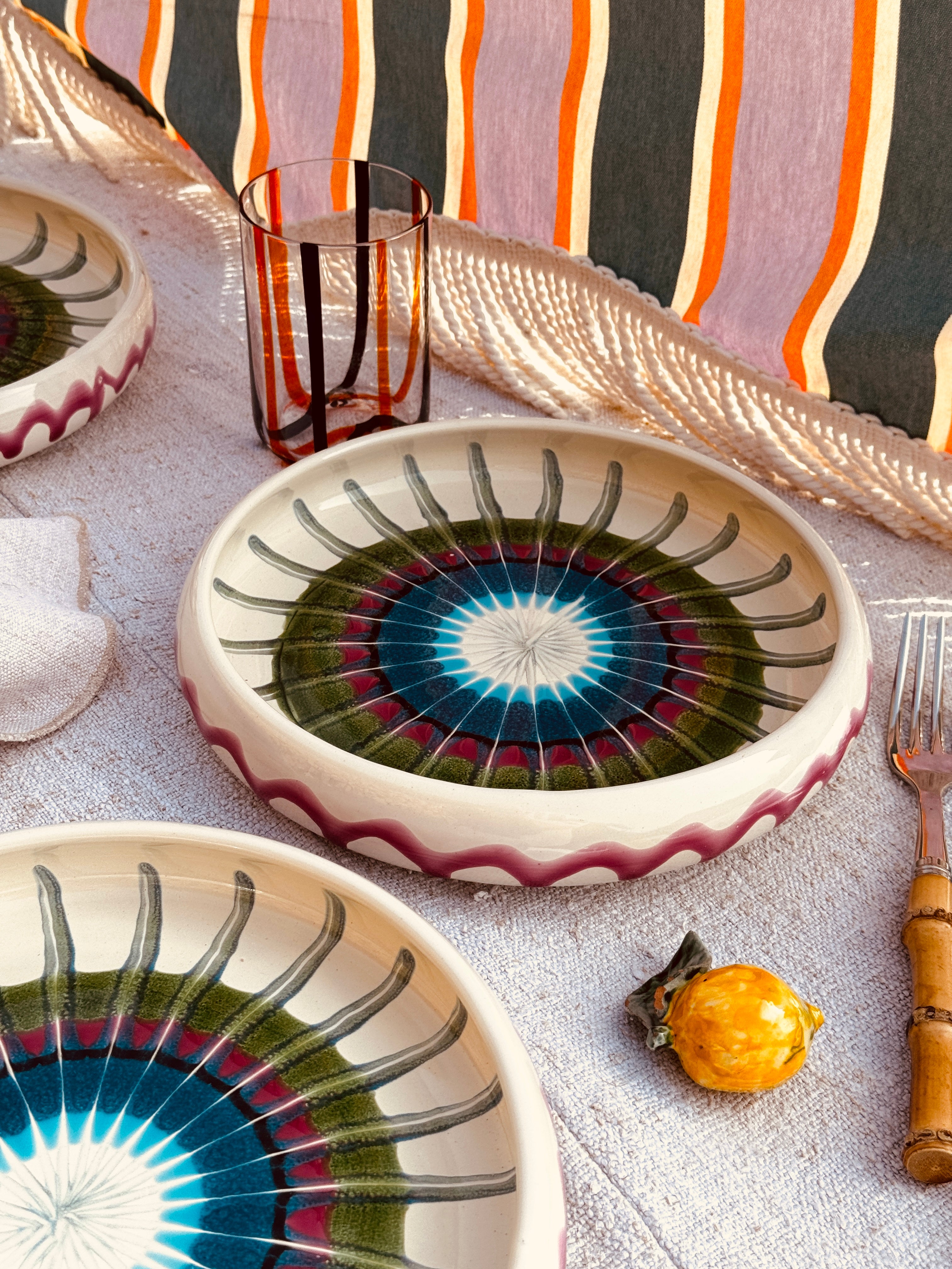 Frisbee Plate  - 25cm "Lido Vernice" Handmade in Puglia