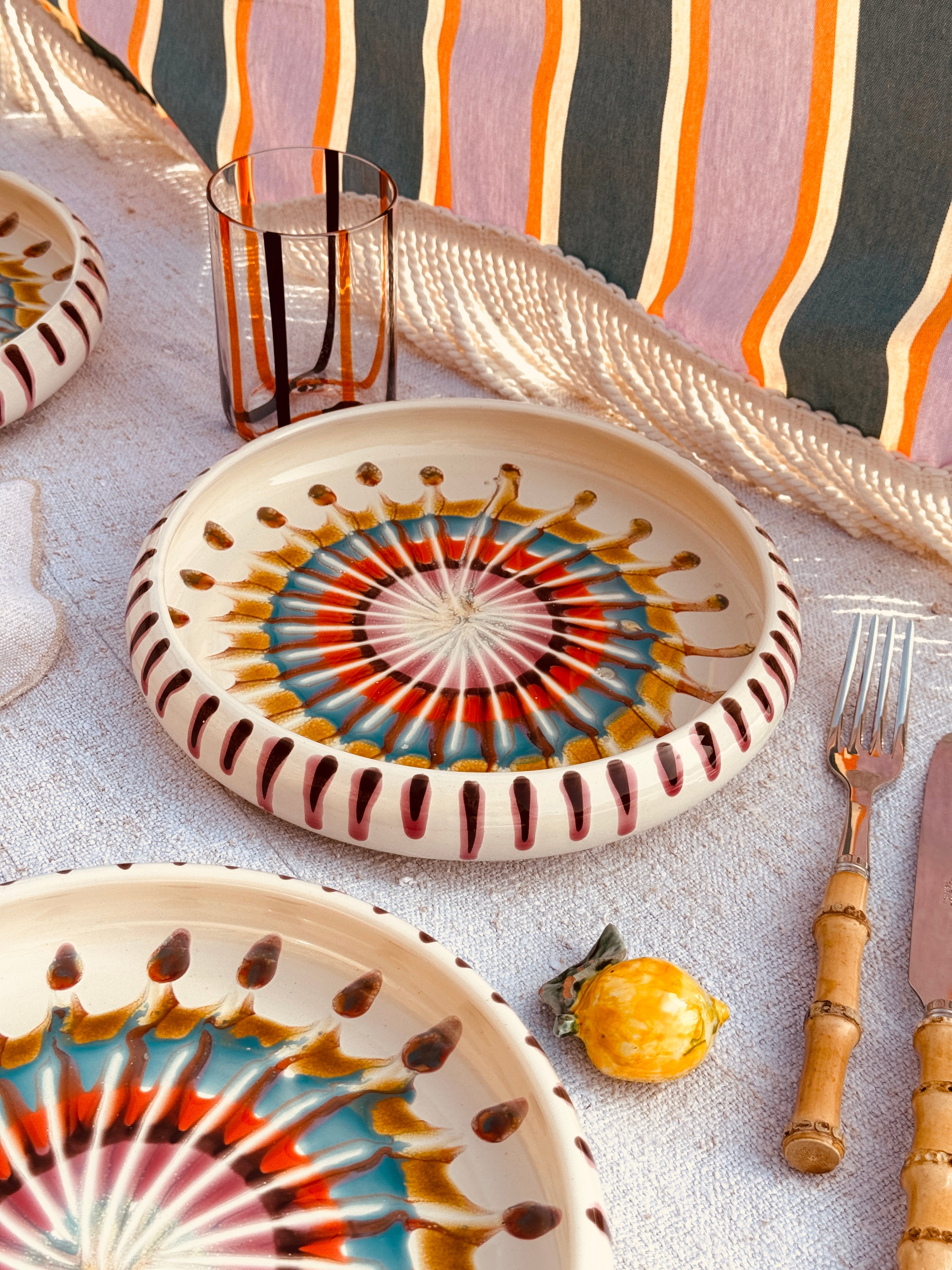 Frisbee Plate  - 25cm "Bagno Vernice" Handmade in Puglia