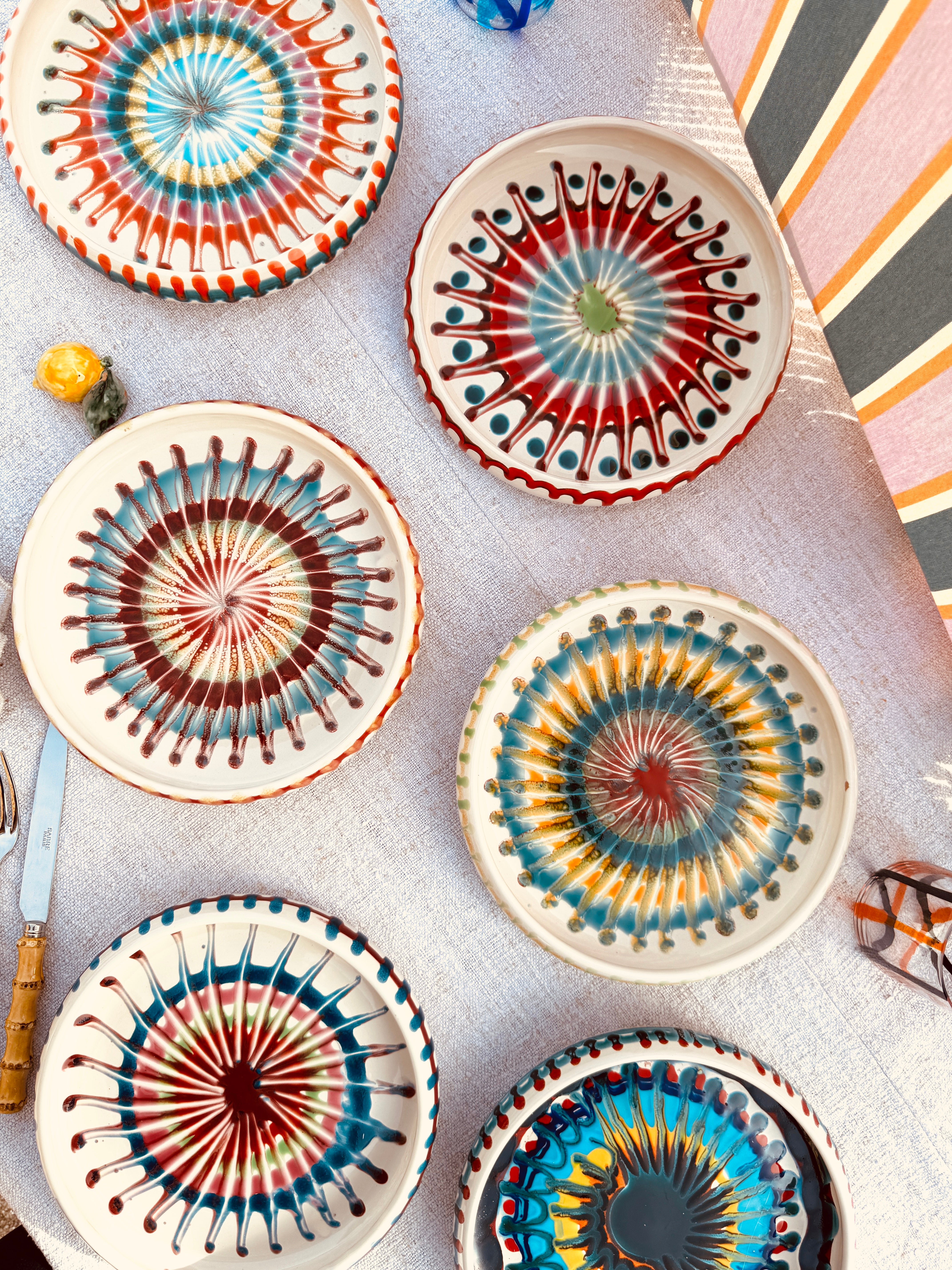 Pasta Teller "Riviera Frisbee Mix" 6er Set