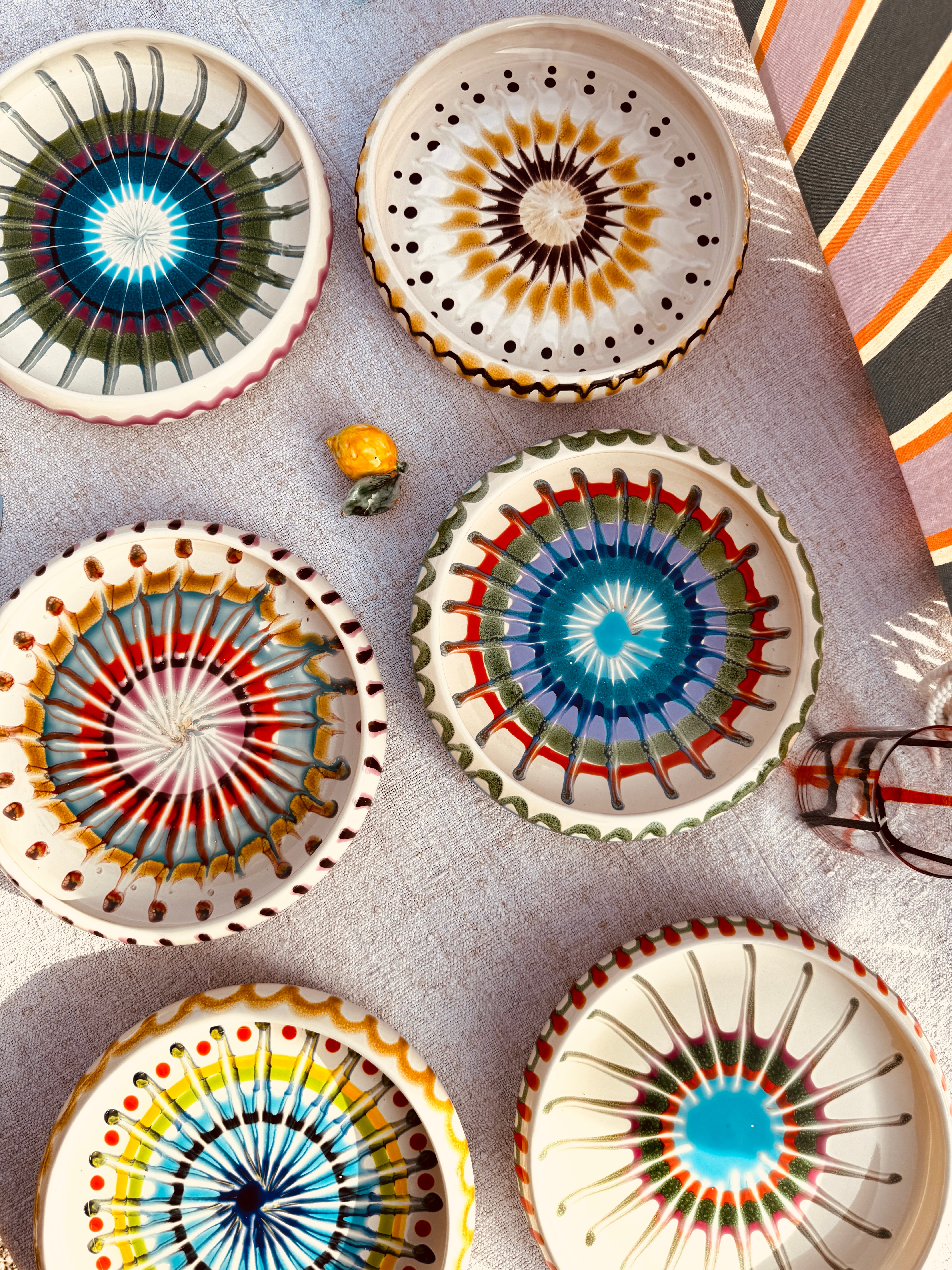 Pasta Teller "Riviera Frisbee Mix" 6er Set