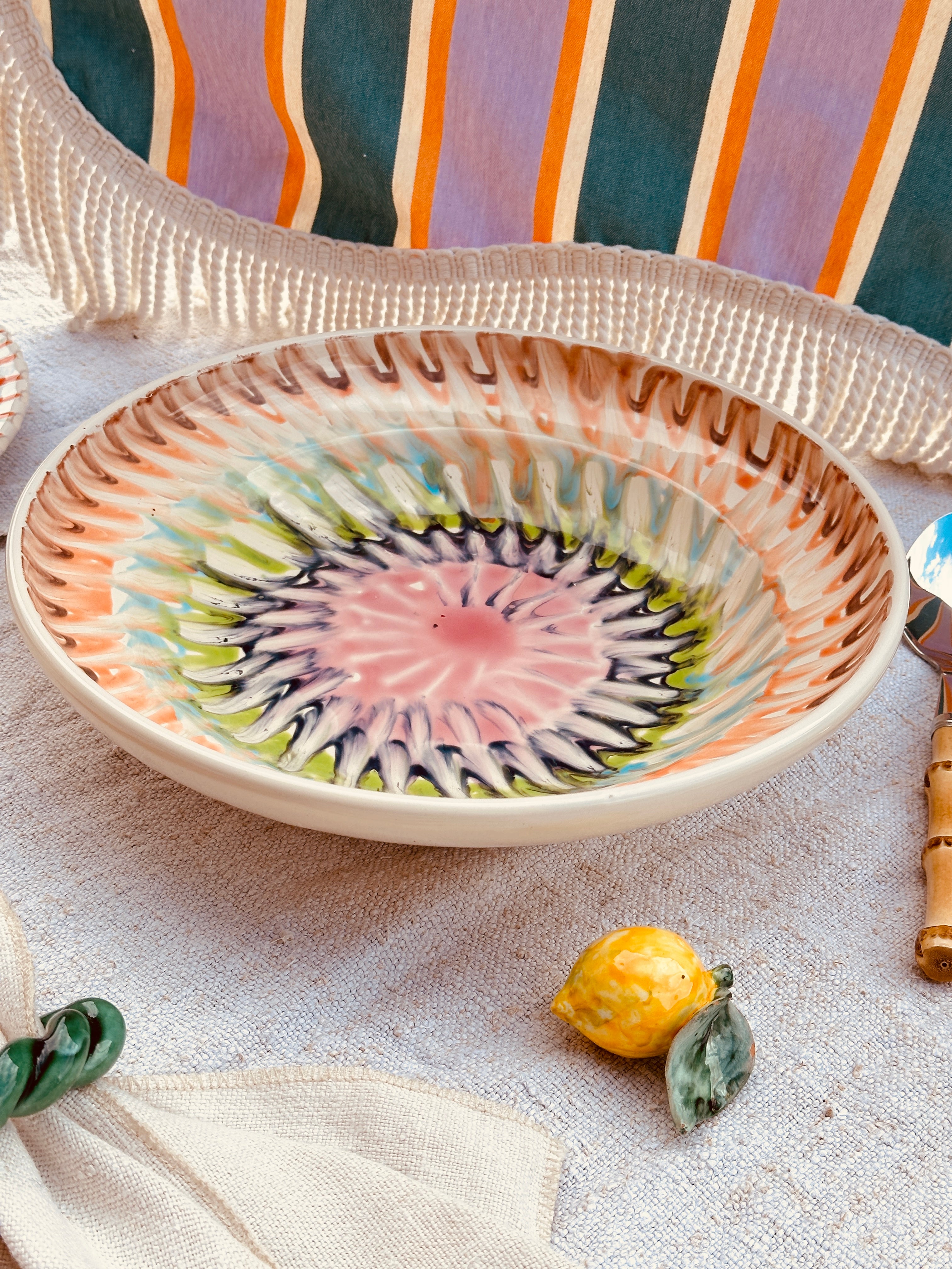 Flat Psychodelic Bowl  - 29cm  UNIQUE PIECE - ONLY 1 X AVAILABLE!
