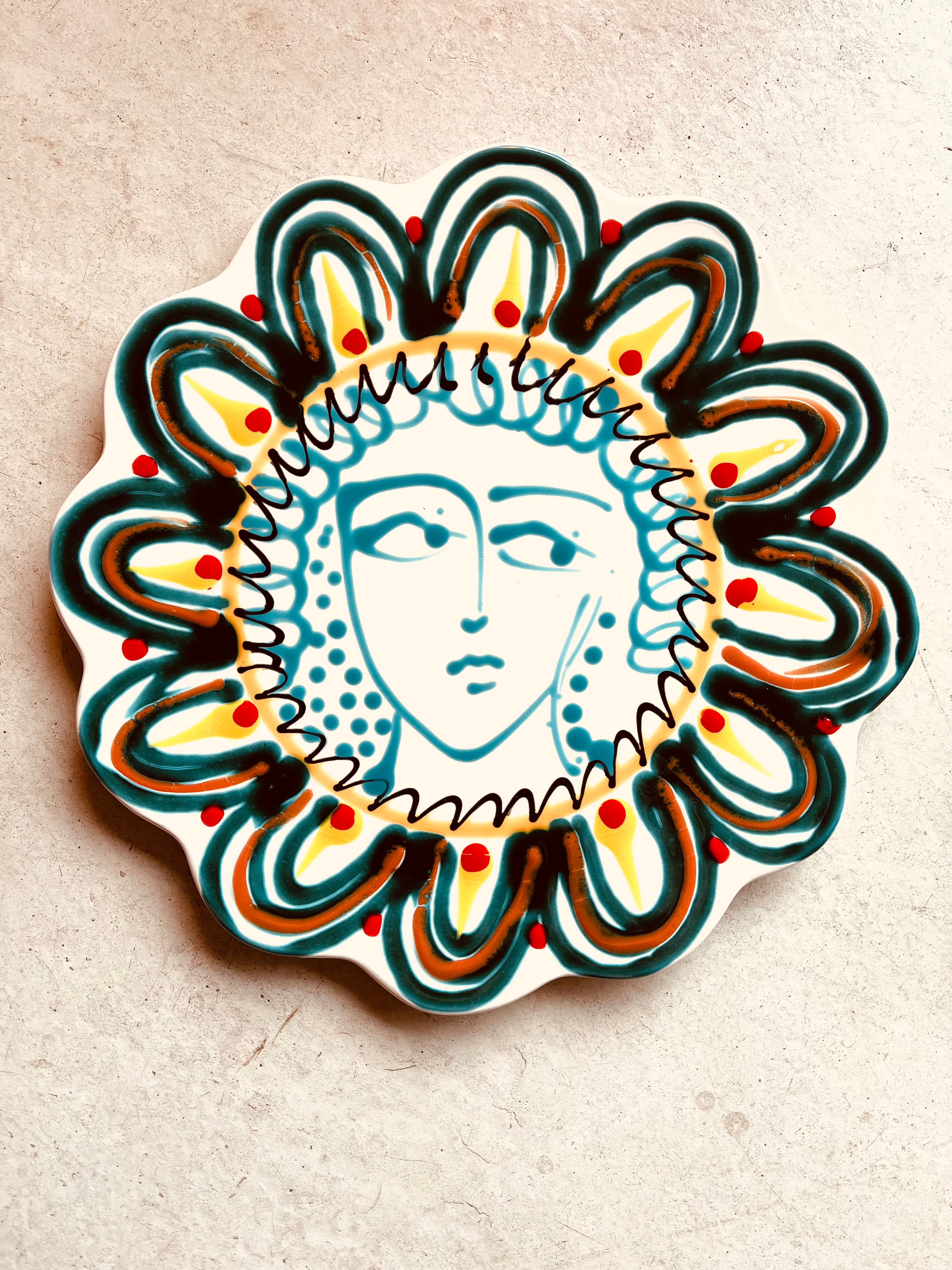 Psychodelic Viso Serving Plate "Casina Trovanza"