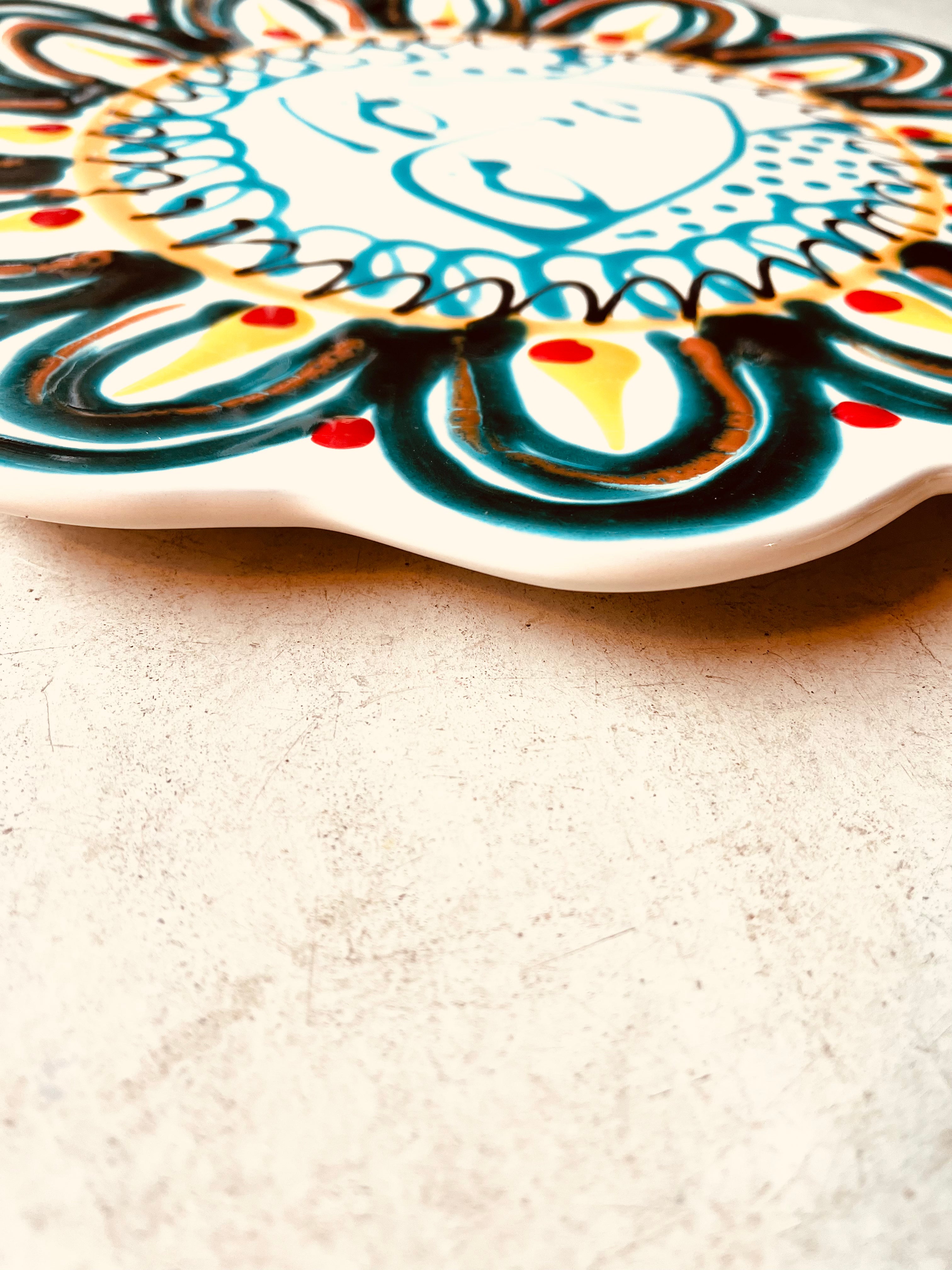 Psychodelic Viso Serving Plate "Casina Trovanza"