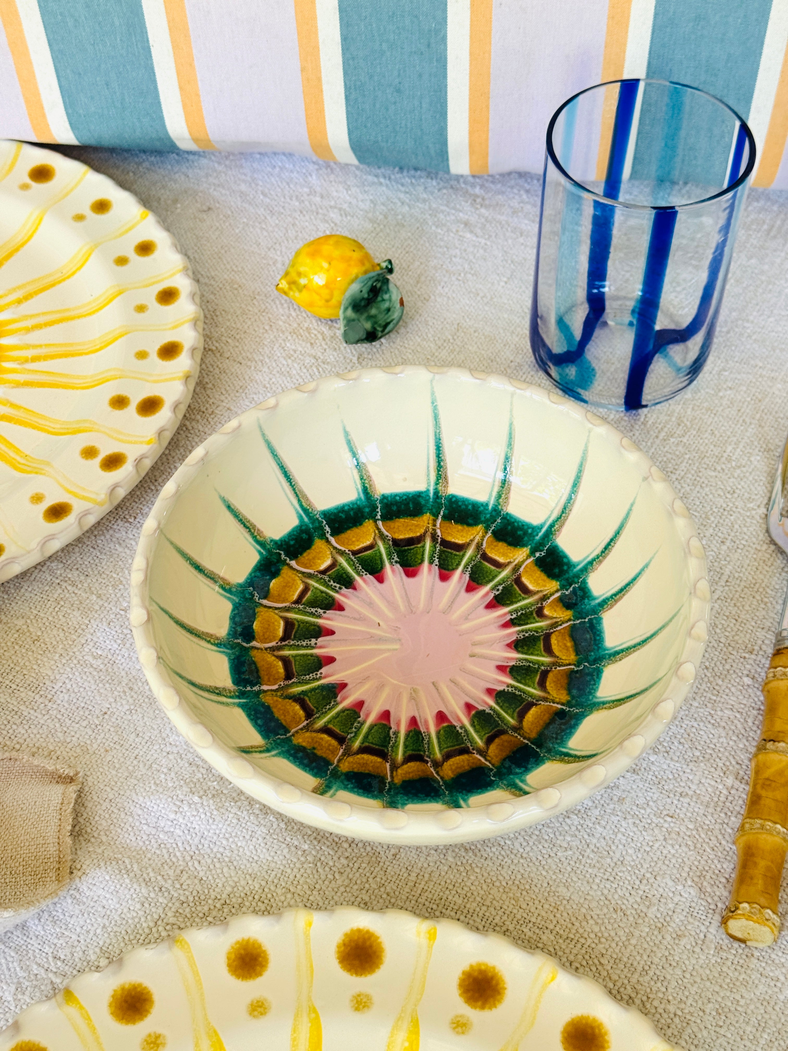 Handgefertigte Keramik Pasta Bowl 19 cm | Psychodelic Kollektion