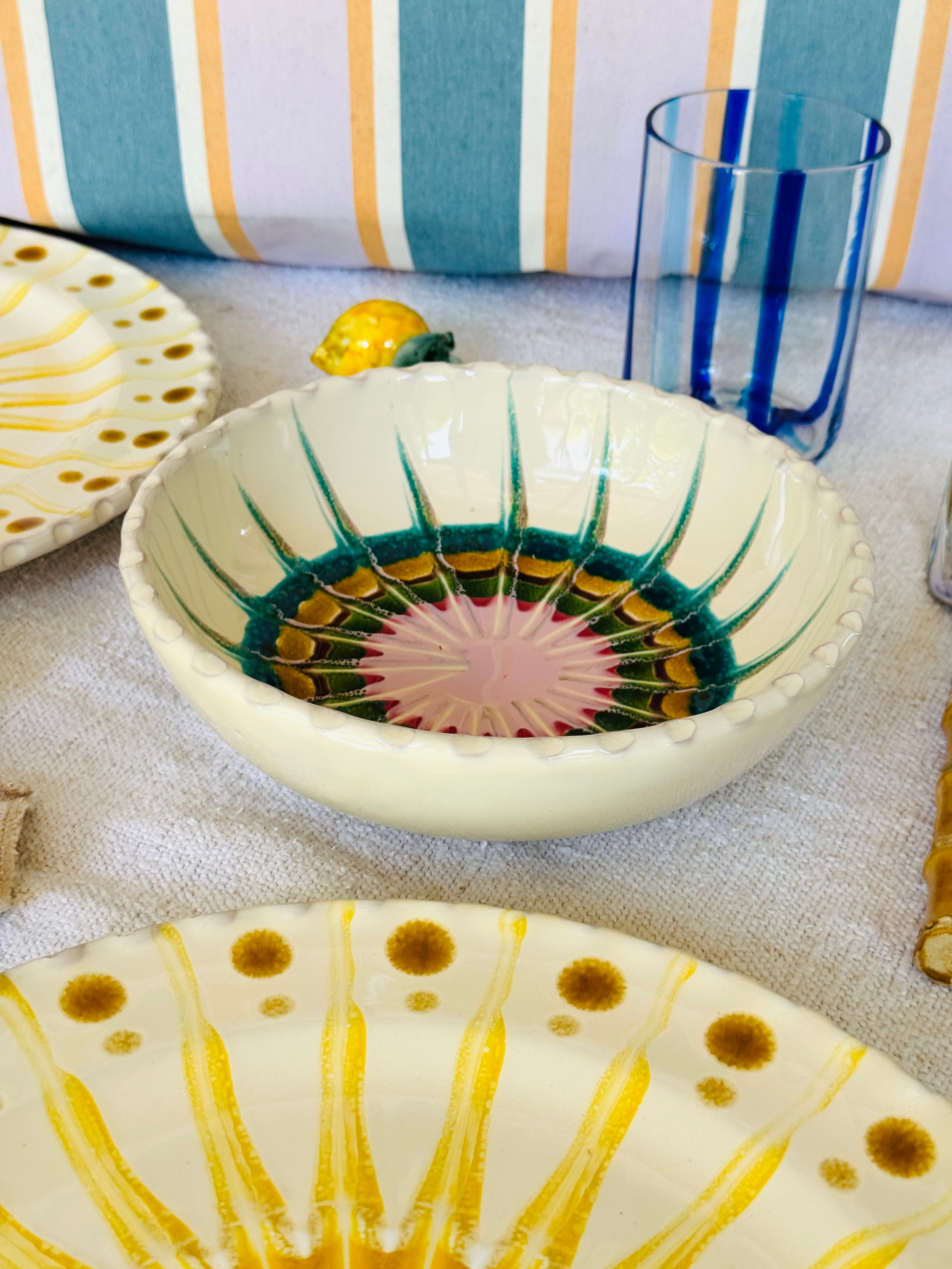 Handgefertigte Keramik Pasta Bowl 19 cm | Psychodelic Kollektion
