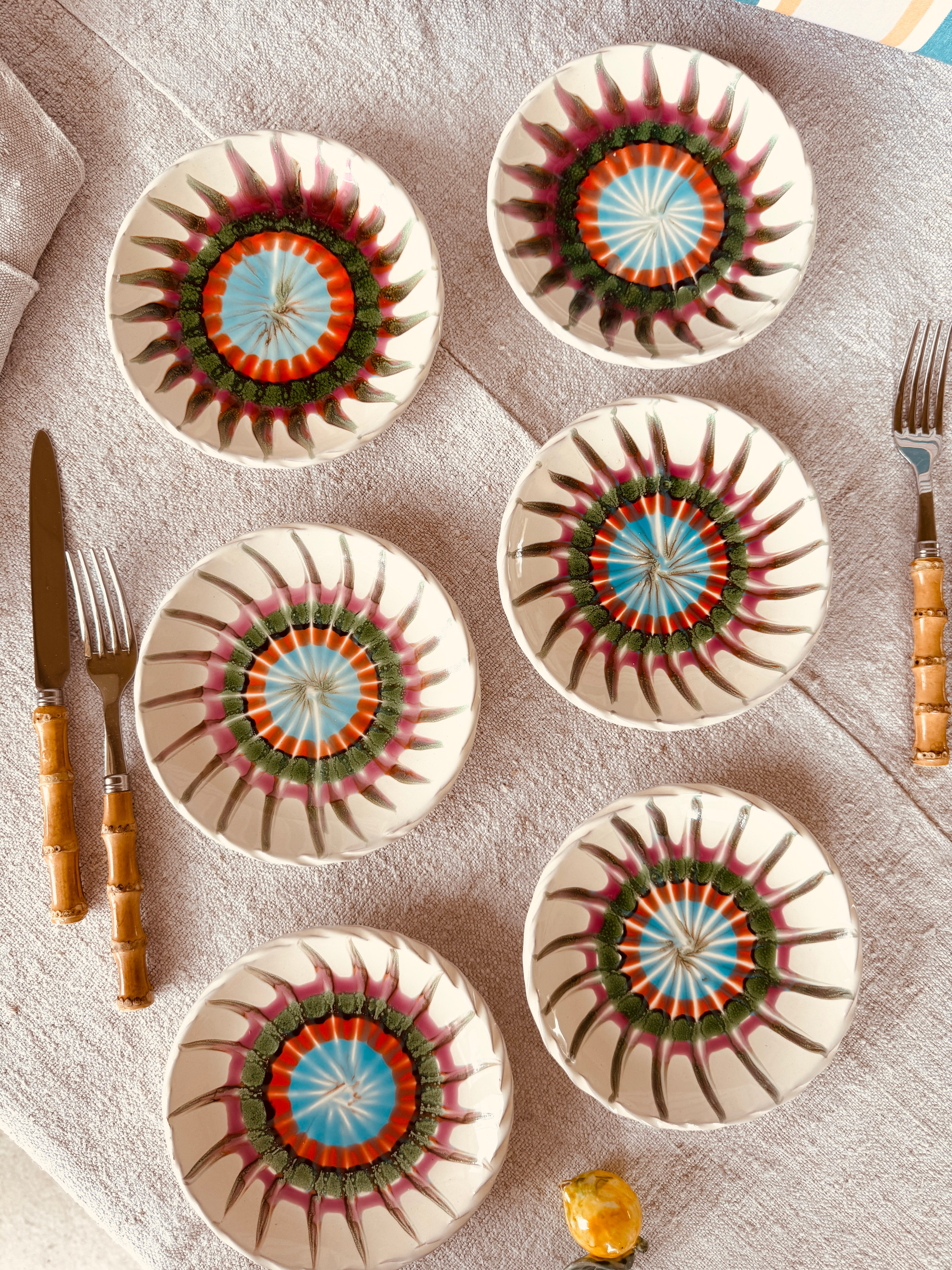 Handmade Italian Small Plates Set 16 cm | Set of 6 "Contemp"