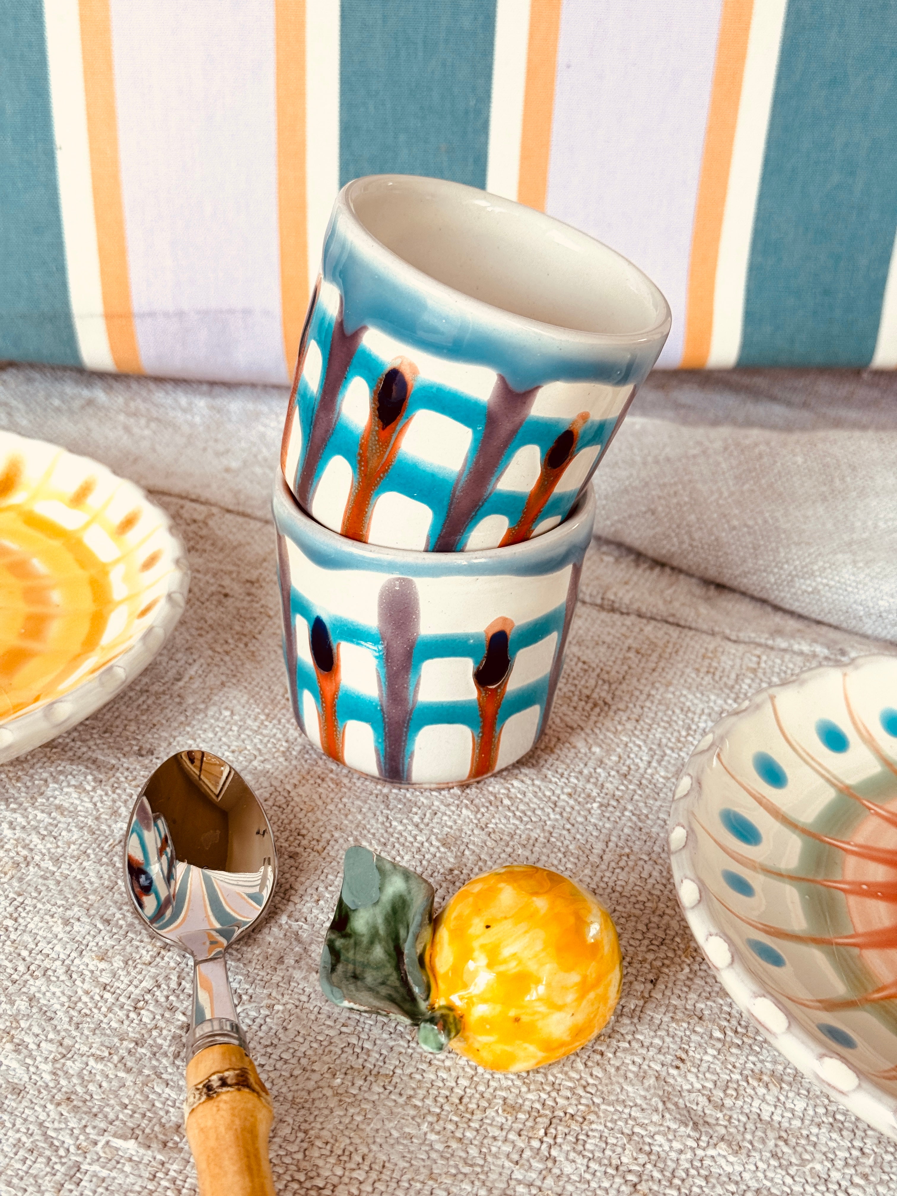 Handmade Italian Espresso Cups Set of 2 | "Italian Friends"