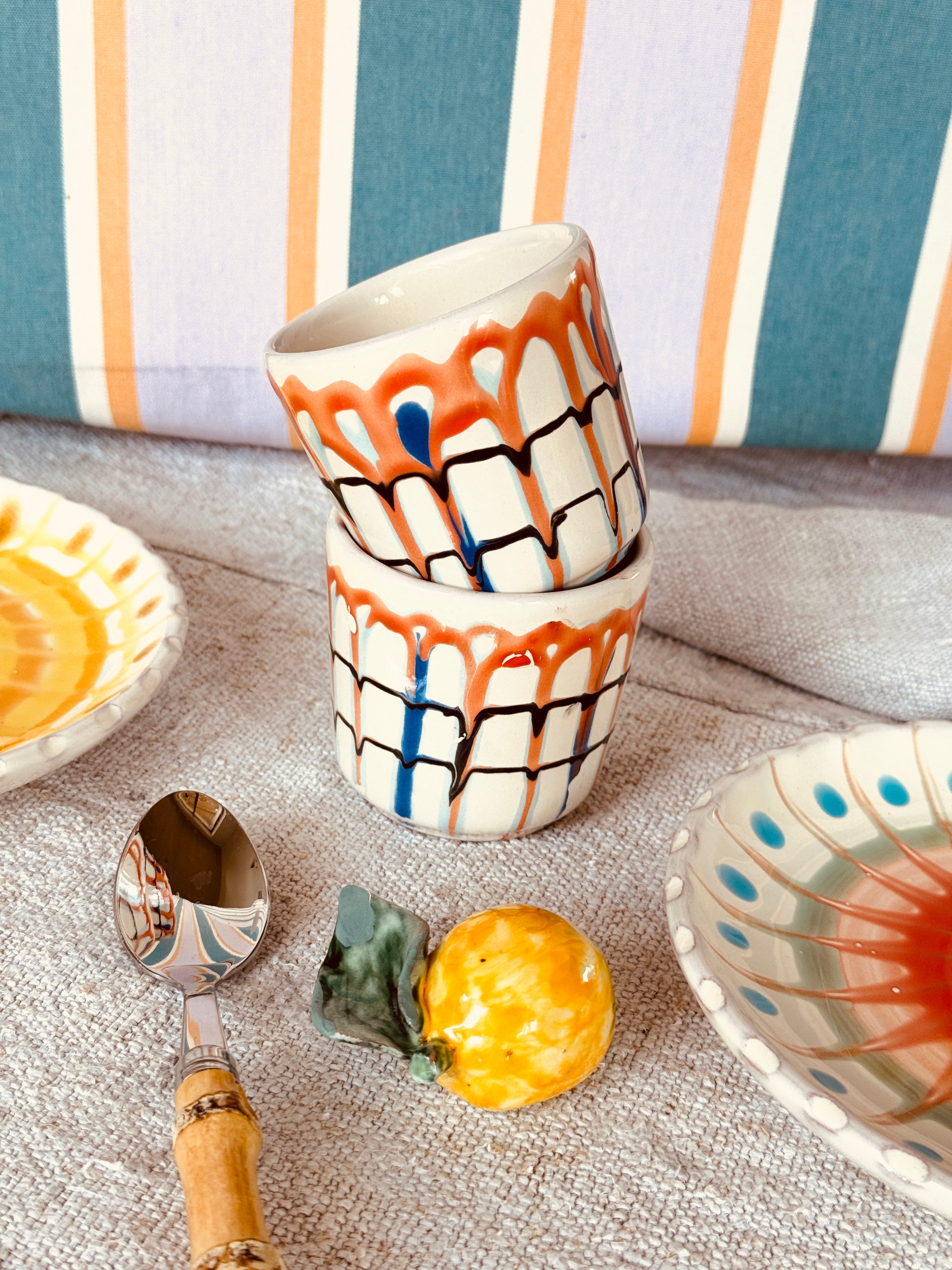 Handmade Italian Espresso Cups Set of 2 | "Italian Friends"