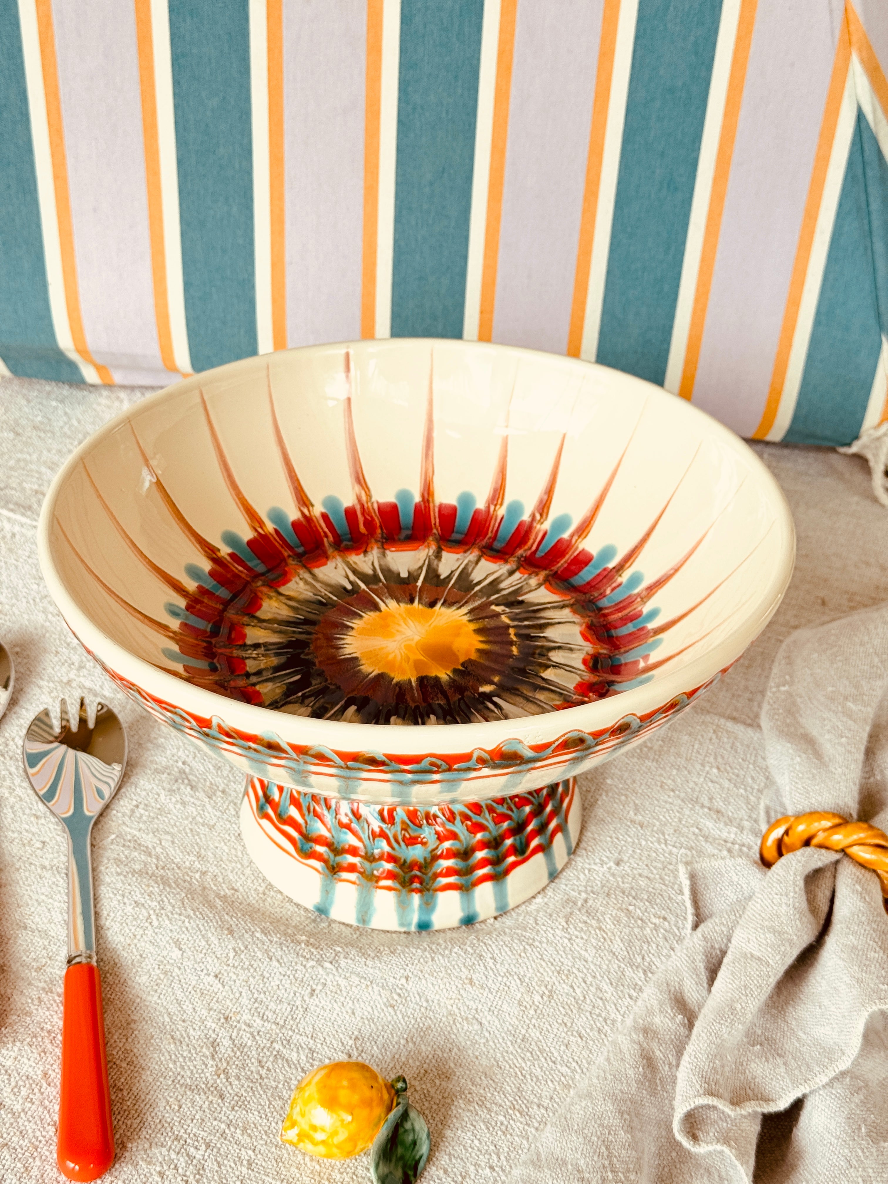 Handmade Italian Ceramic High Bowl 30 cm | Studio Riviera
