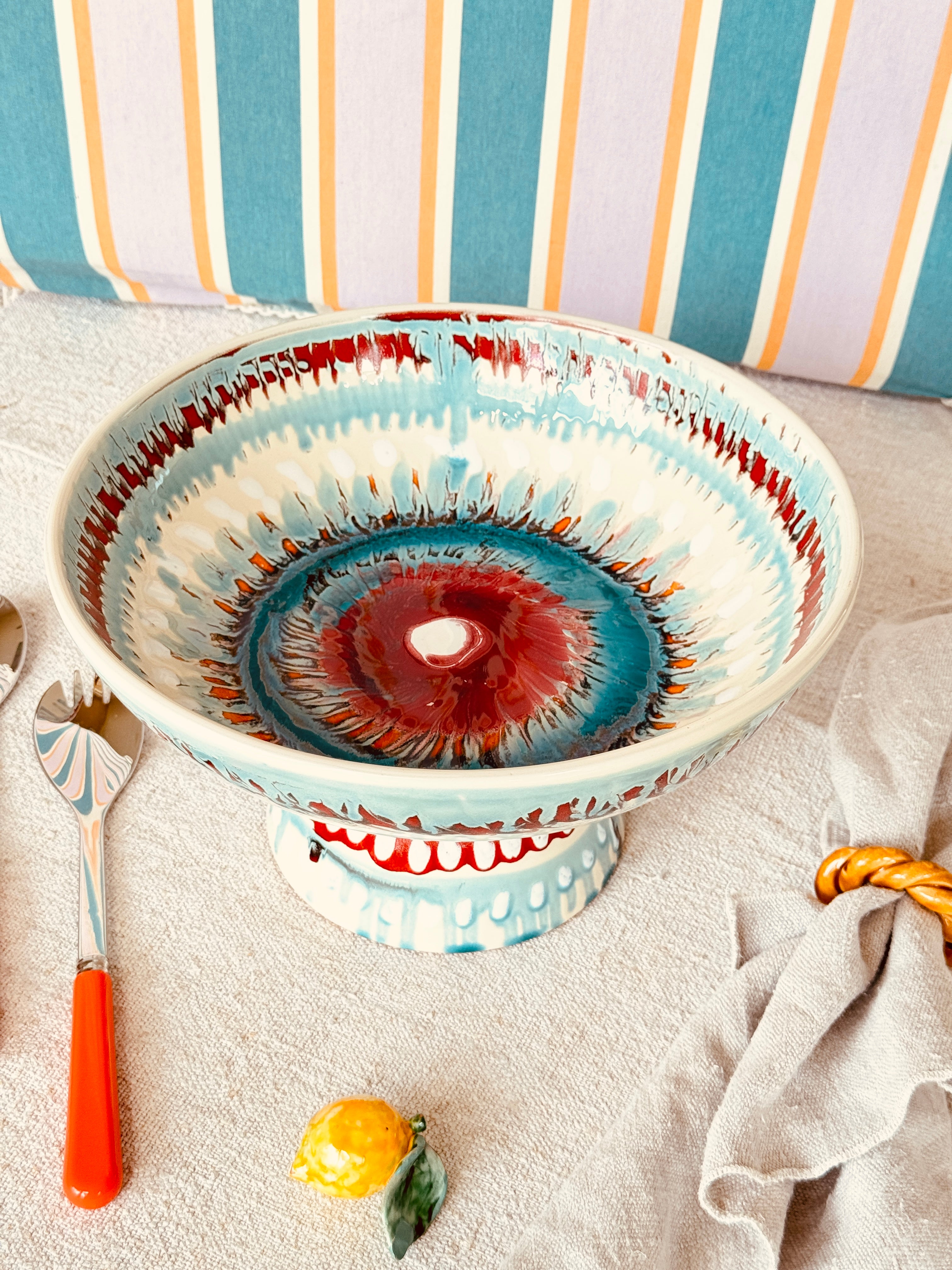 Handmade Italian Ceramic High Bowl 30 cm | Studio Riviera