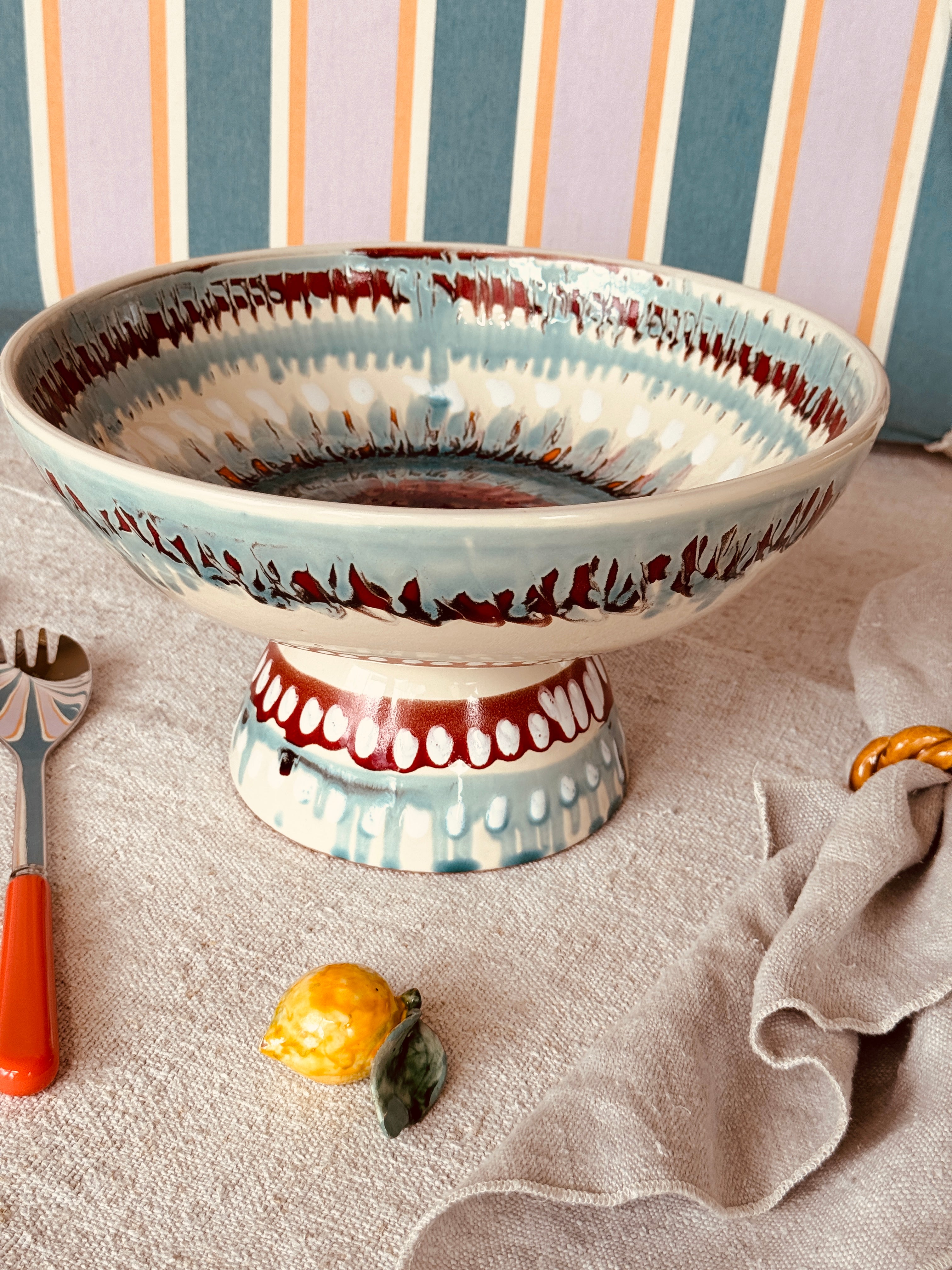 Handmade Italian Ceramic High Bowl 30 cm | Studio Riviera