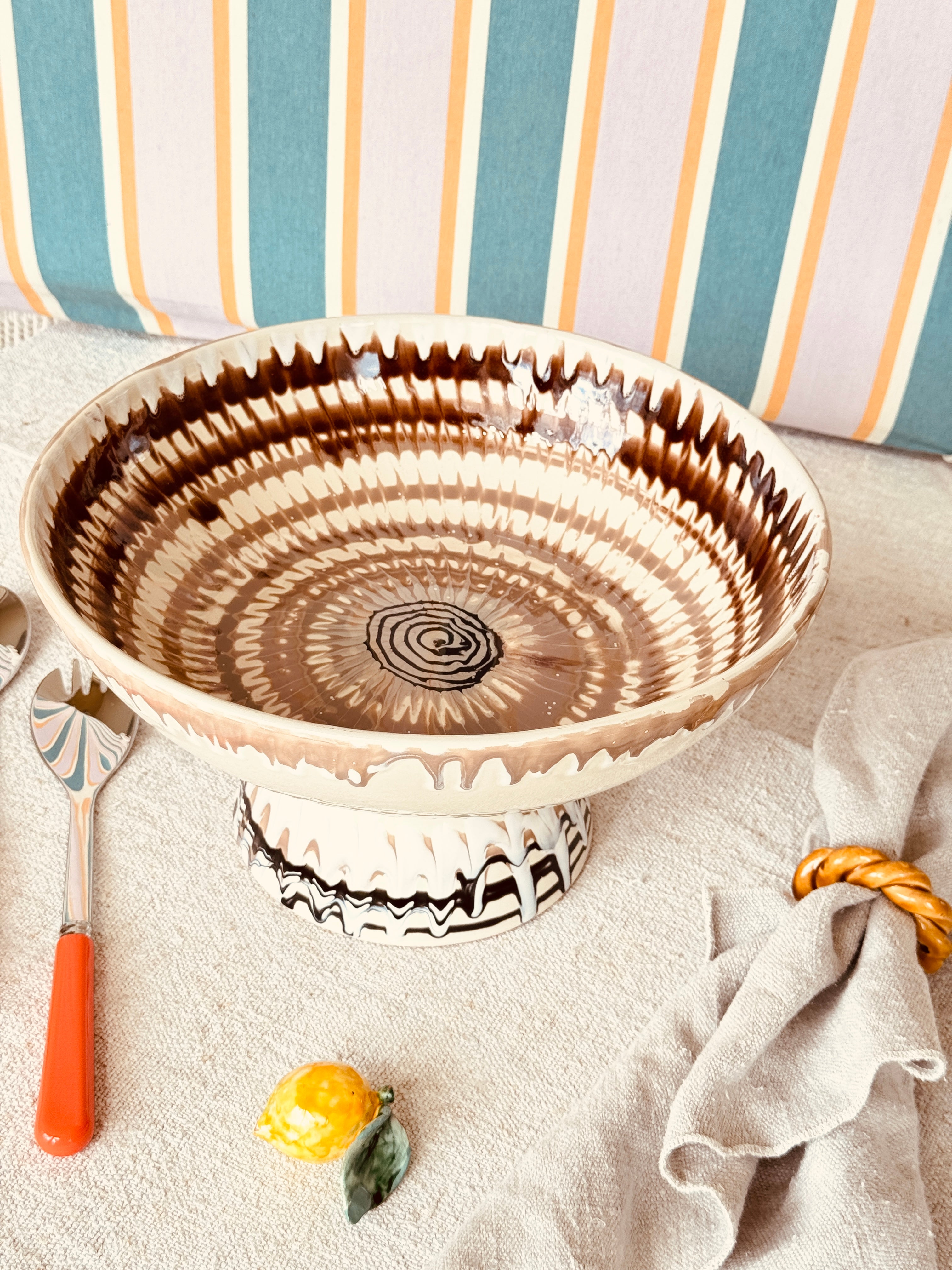 Handmade Italian Ceramic High Bowl 30 cm | Studio Riviera