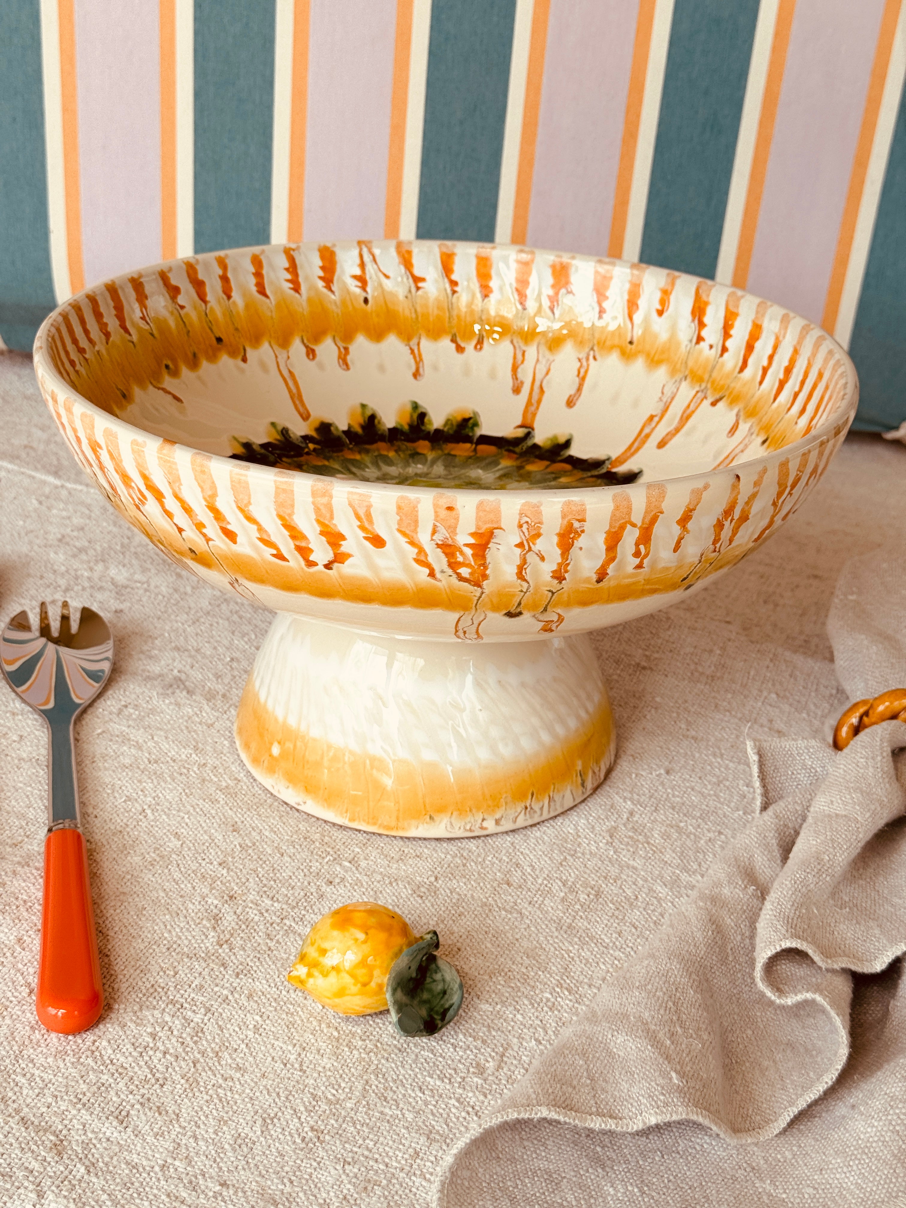 Handmade Italian Ceramic High Bowl 30 cm | Studio Riviera