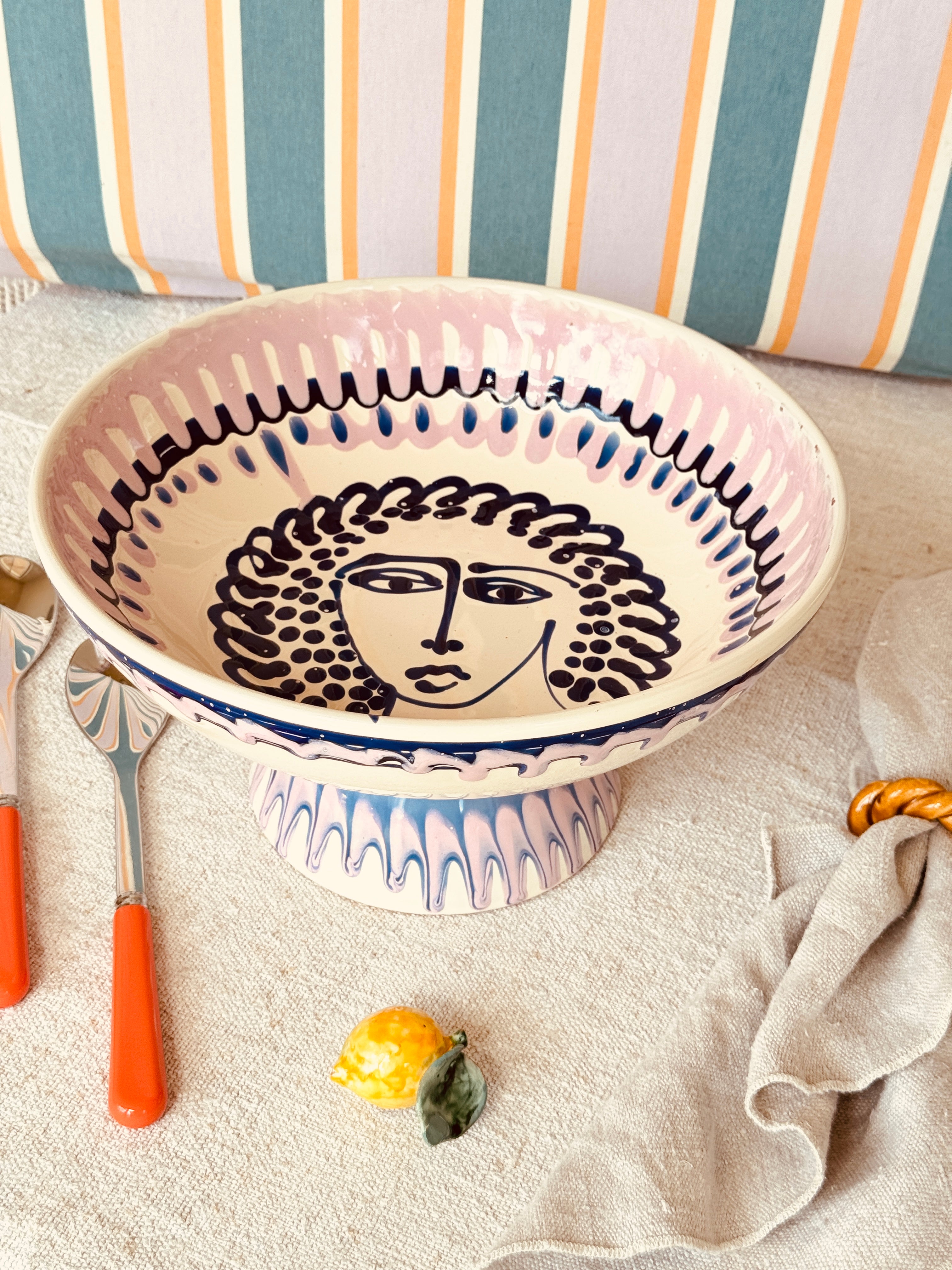 Handmade Italian Ceramic High Bowl 30 cm | Studio Riviera