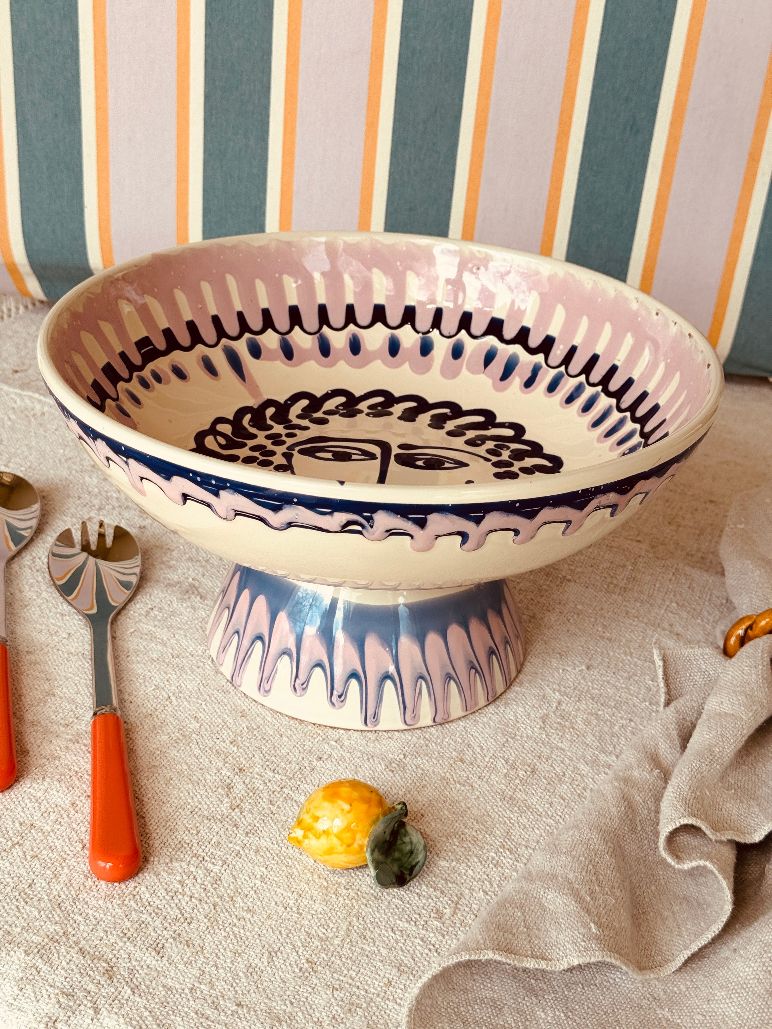 Handmade Italian Ceramic High Bowl 30 cm | Studio Riviera