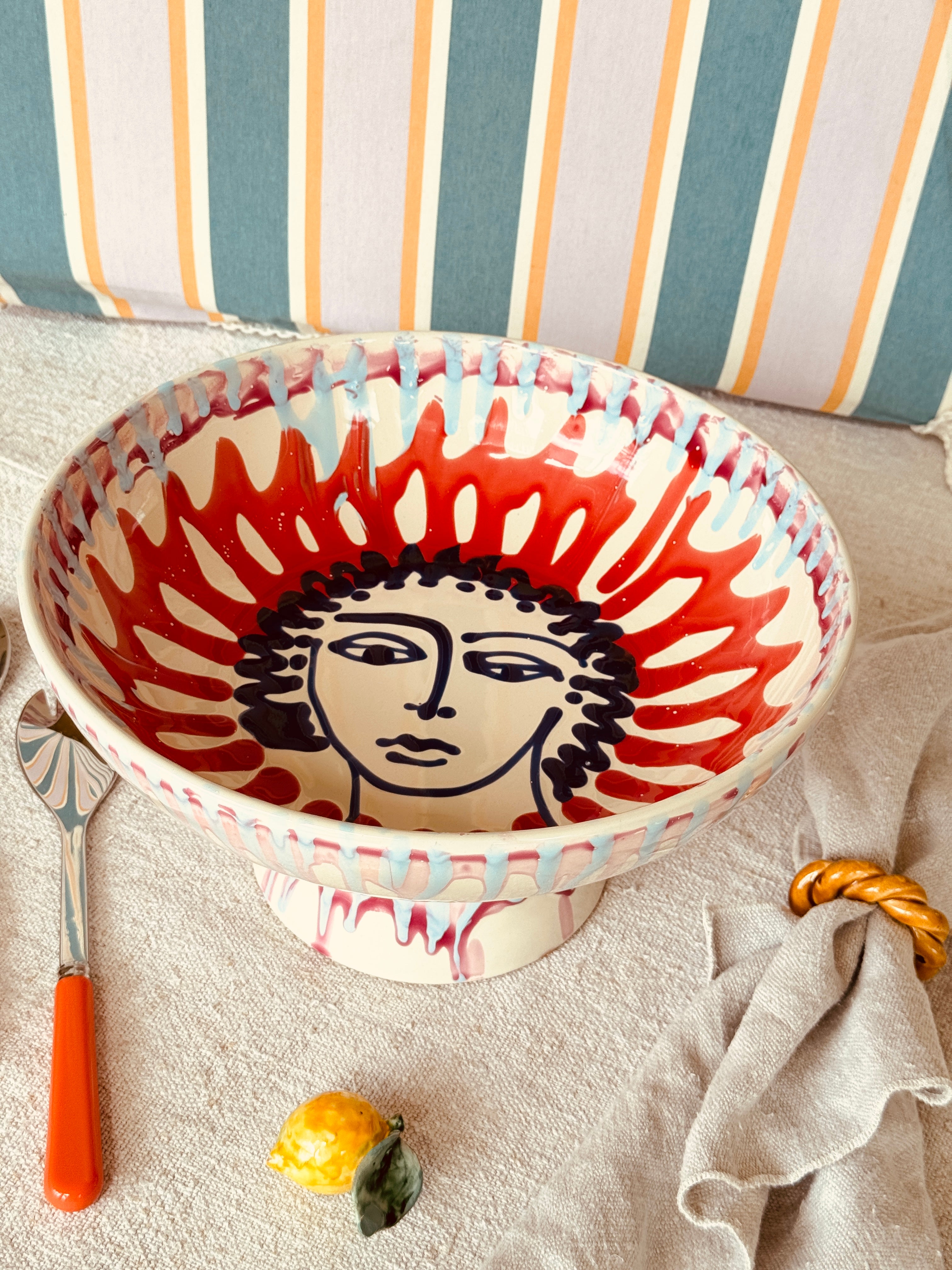 Handmade Italian Ceramic High Bowl 30 cm | Studio Riviera