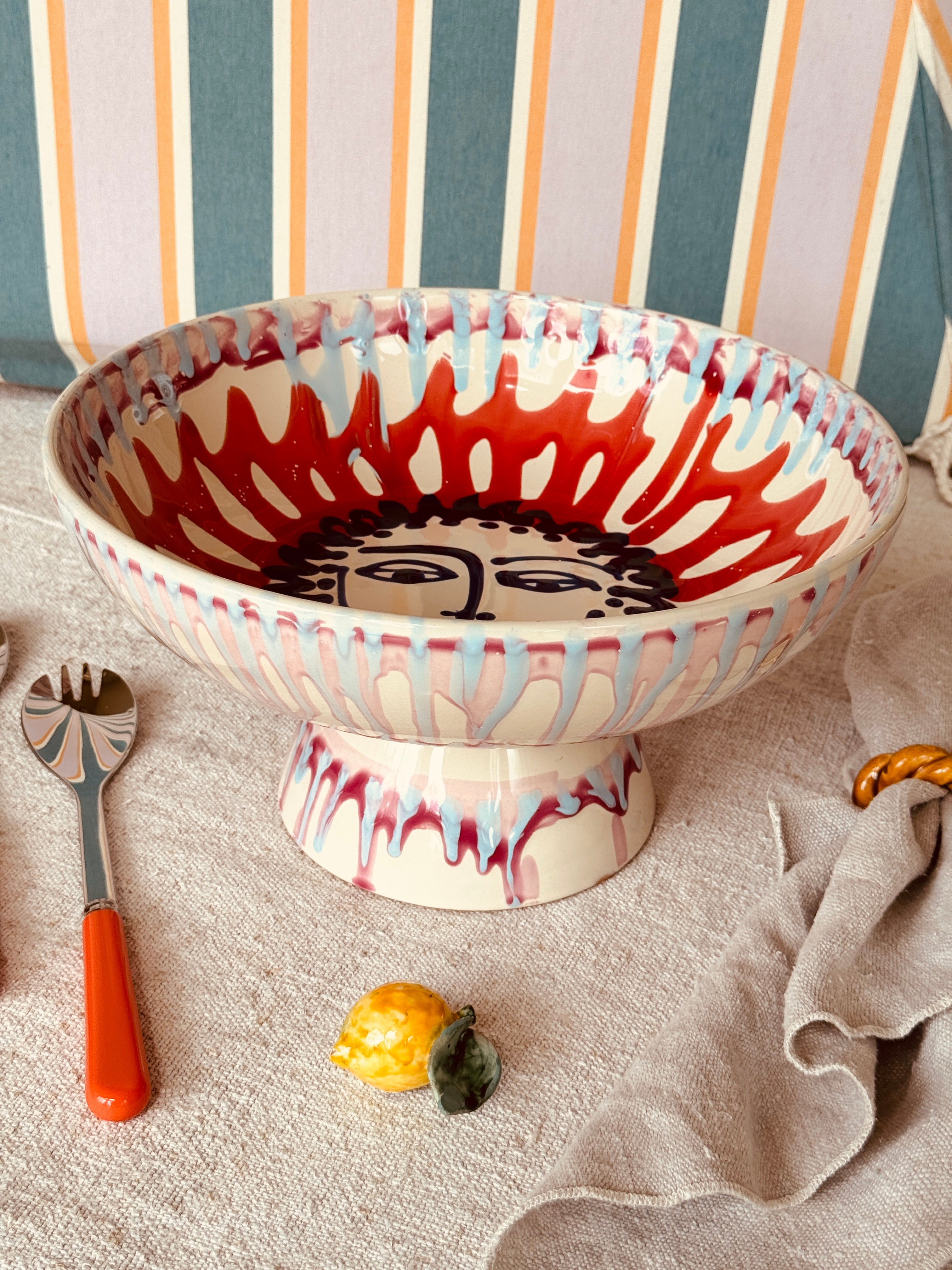 Handmade Italian Ceramic High Bowl 30 cm | Studio Riviera