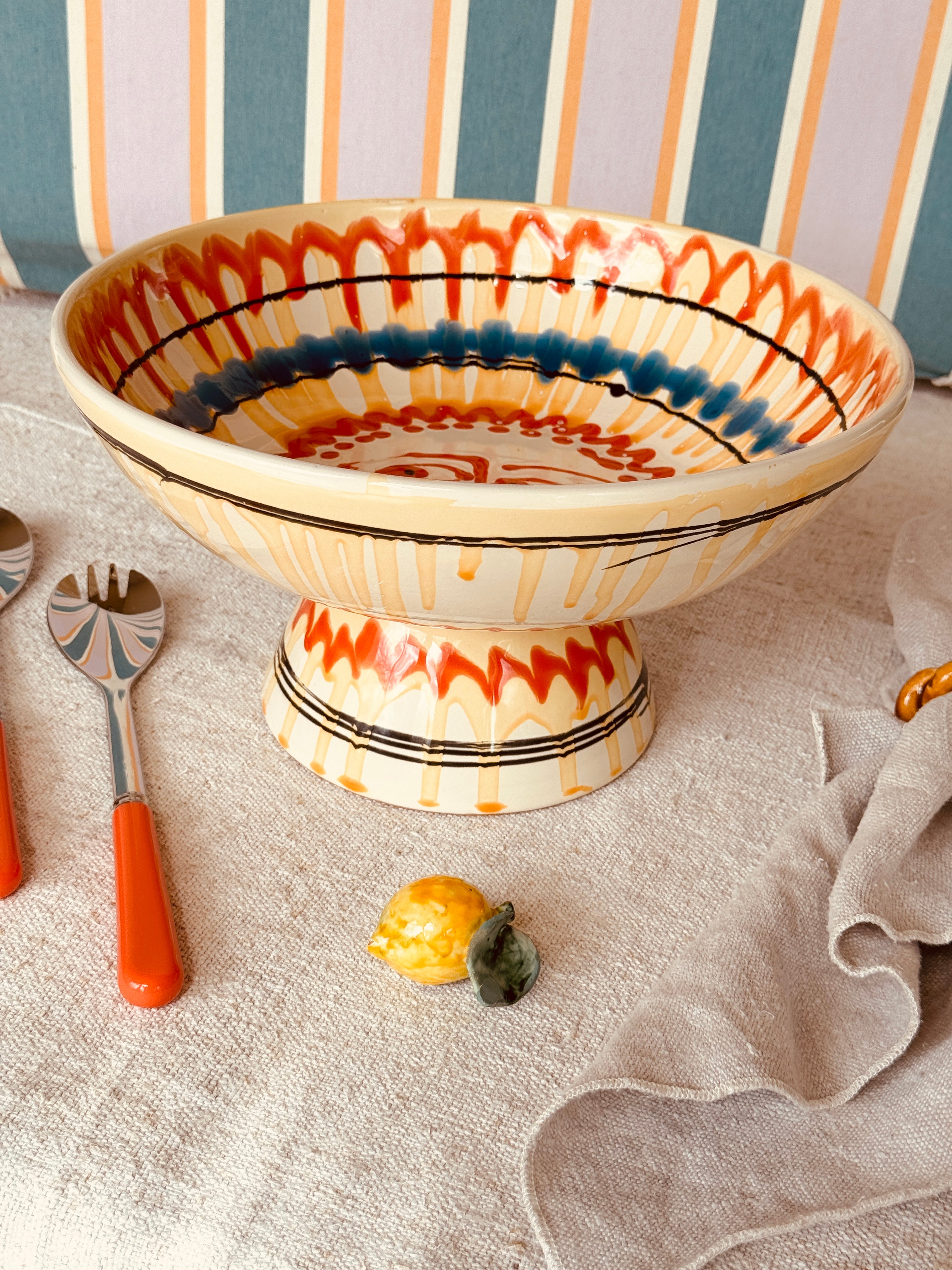 Handmade Italian Ceramic High Bowl 30 cm | Studio Riviera