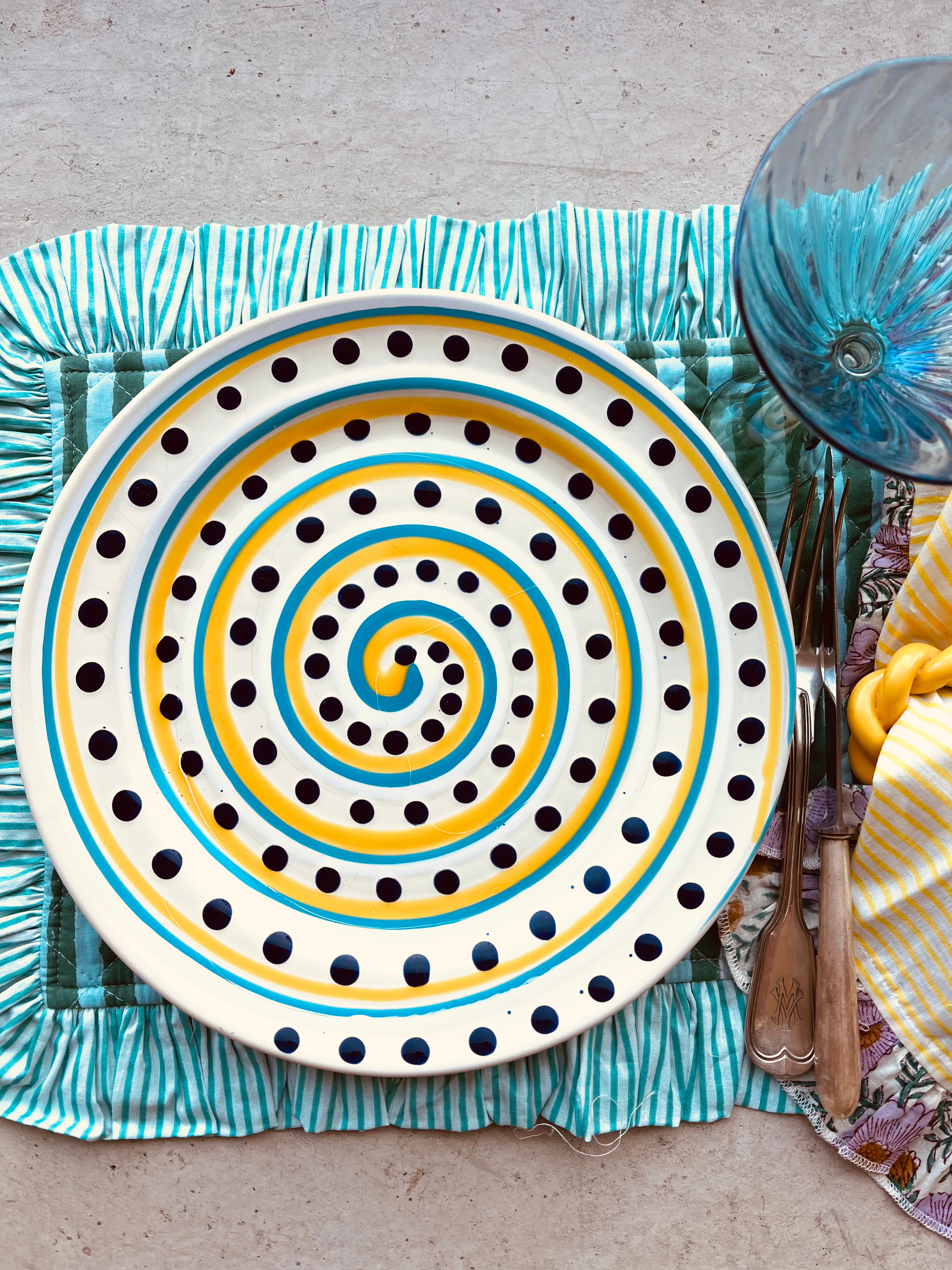 Psychodelic Serving Plate 27 cm "Spirali Nerano"