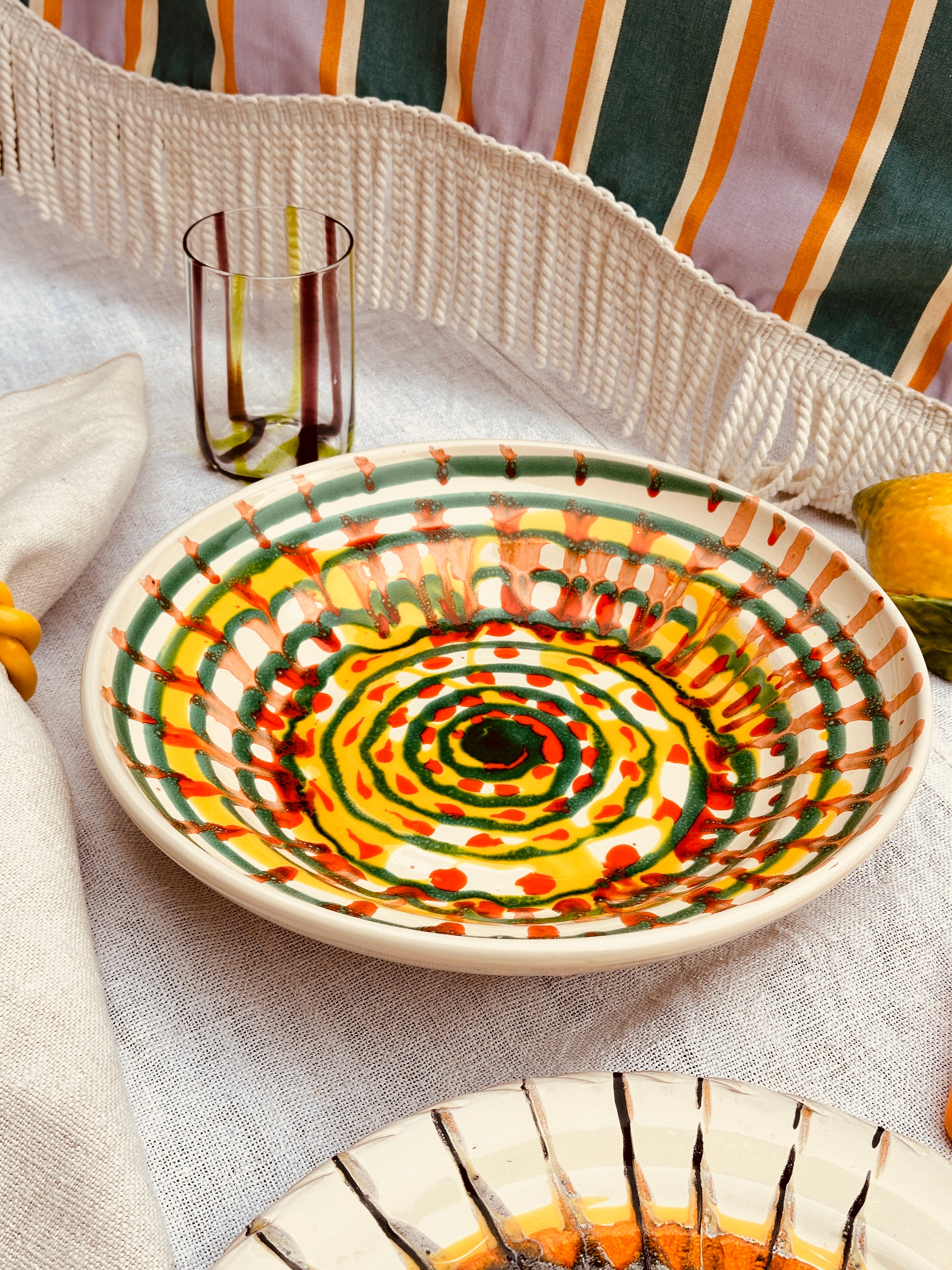 Flat Psychodelic Bowl  - 29cm   "Ciotola Piatta 1975"