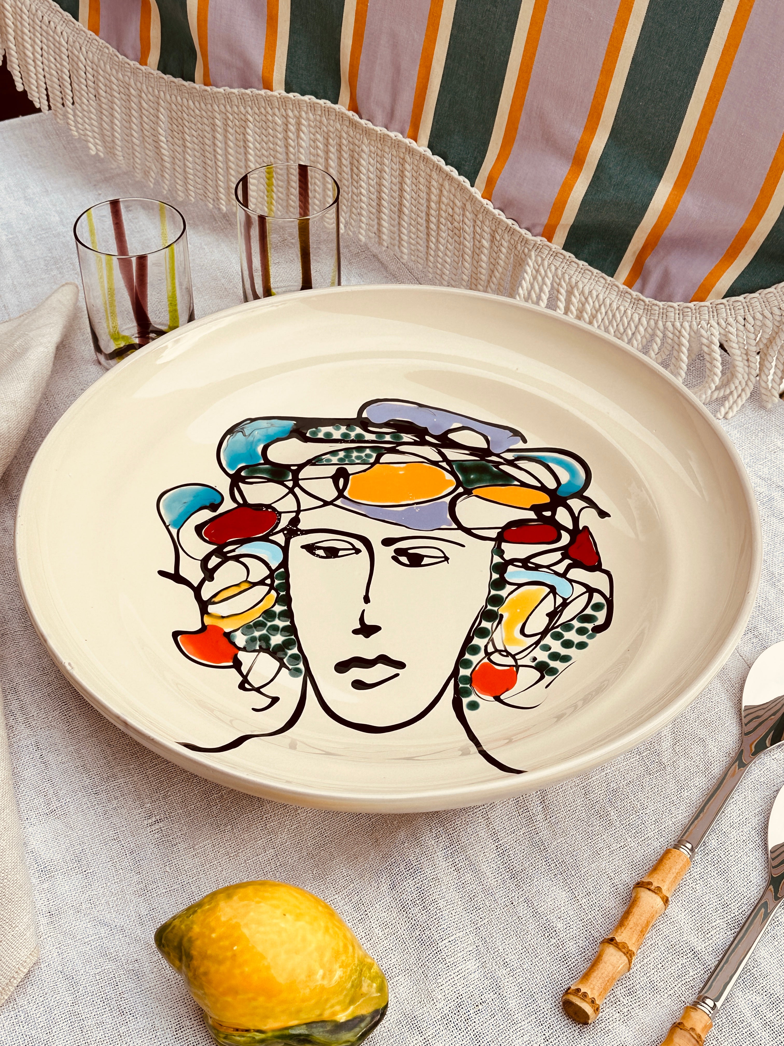 Large Psychodelic & Viso Bowl - 42cm   "Mr.Fantastico 1964"