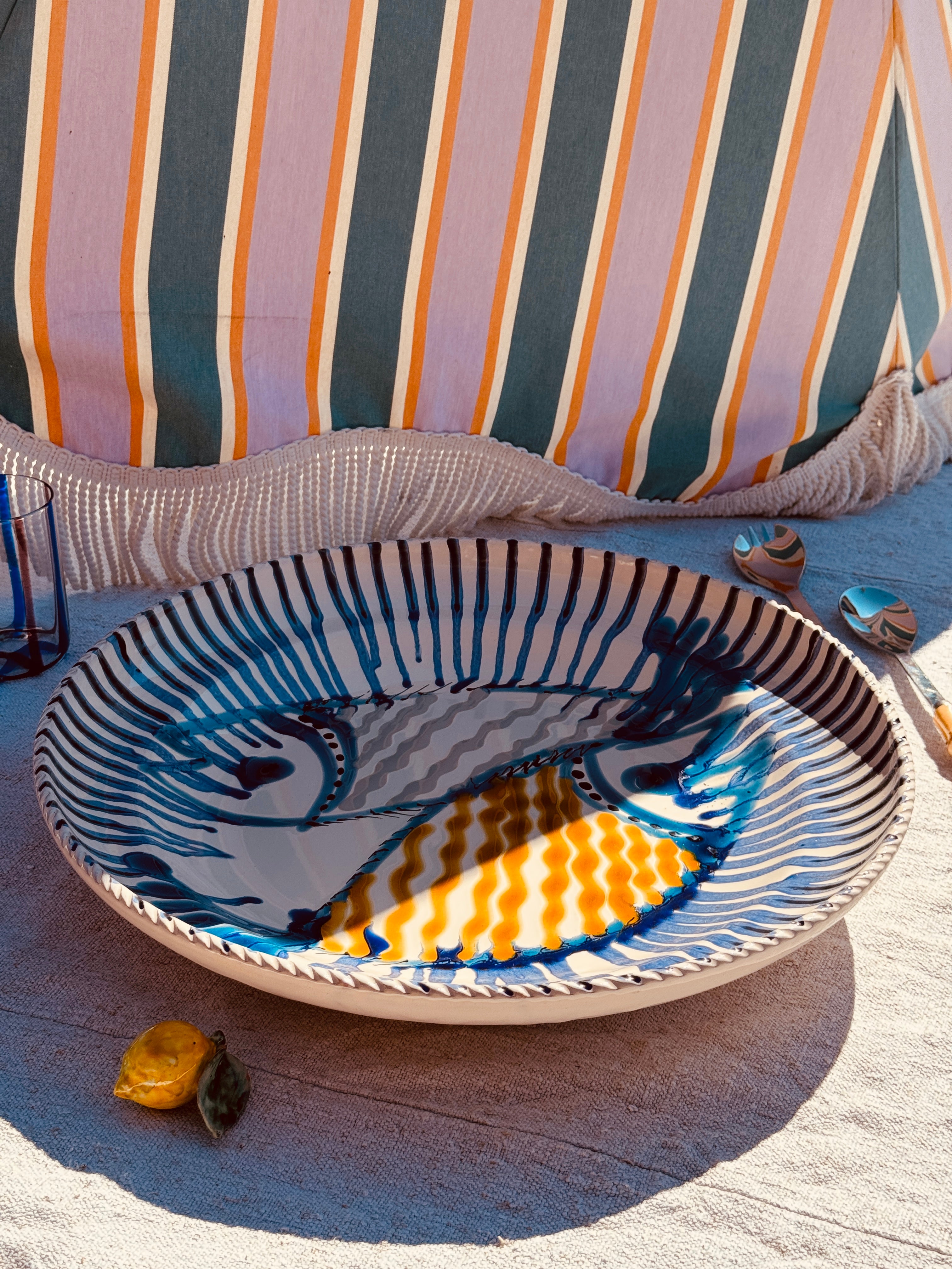 große Psychodelic "Pesce" Schale mit Hänger - 42cm  !EINZELSTÜCK!