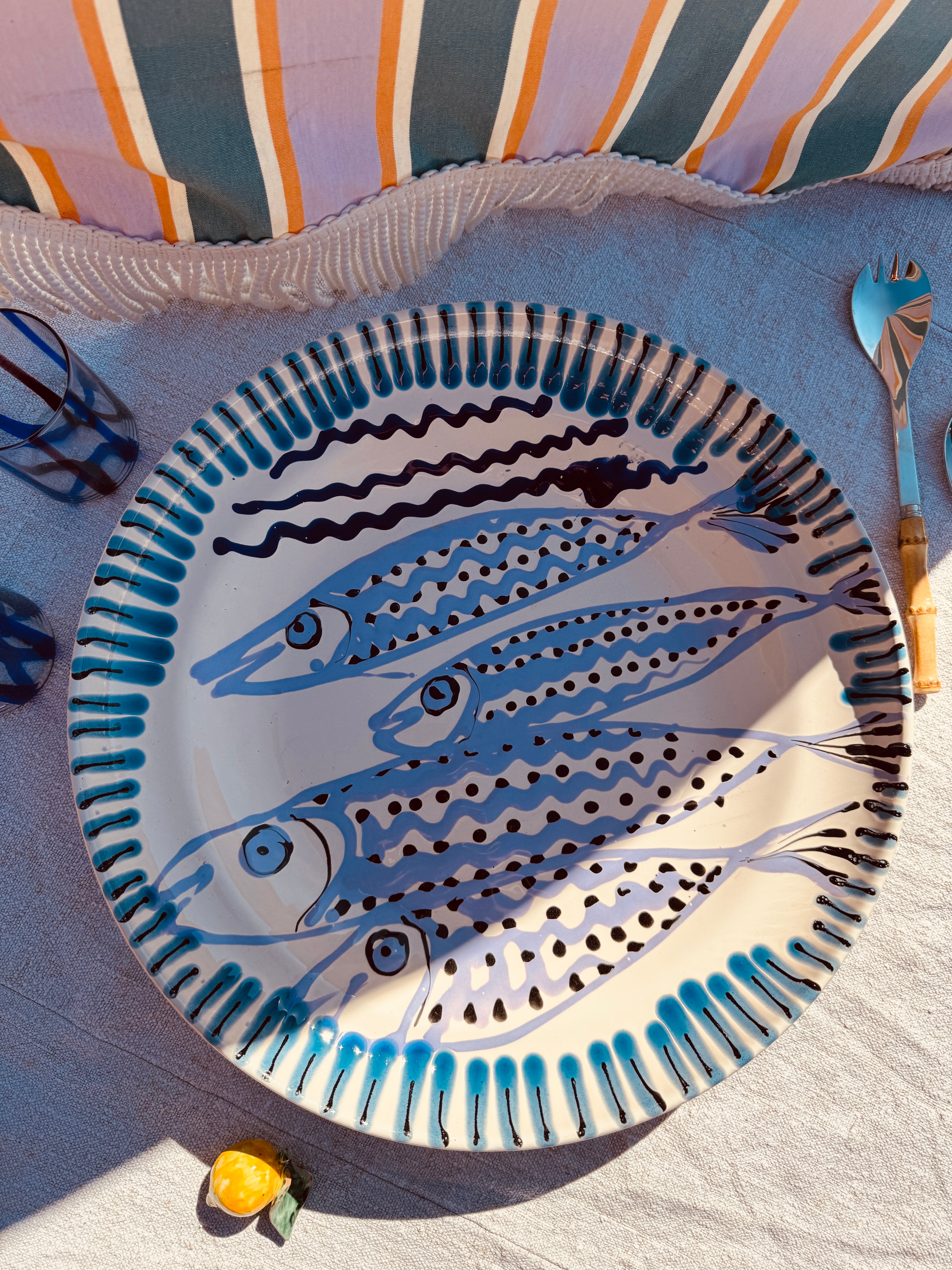 große Psychodelic "Pesce" Schale mit Hänger - 42cm  !EINZELSTÜCK!