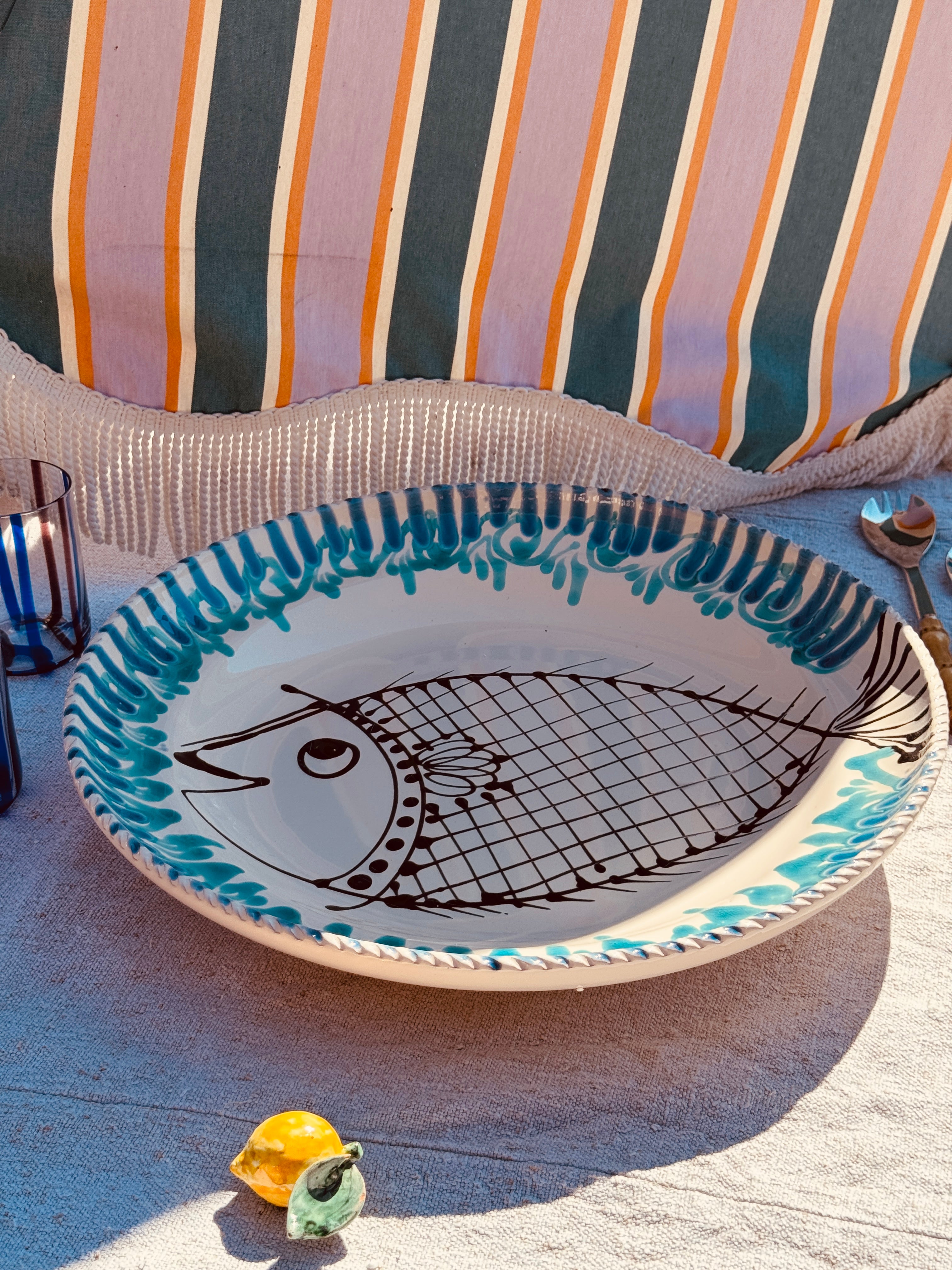 große Psychodelic "Pesce" Schale mit Hänger - 42cm  !EINZELSTÜCK!