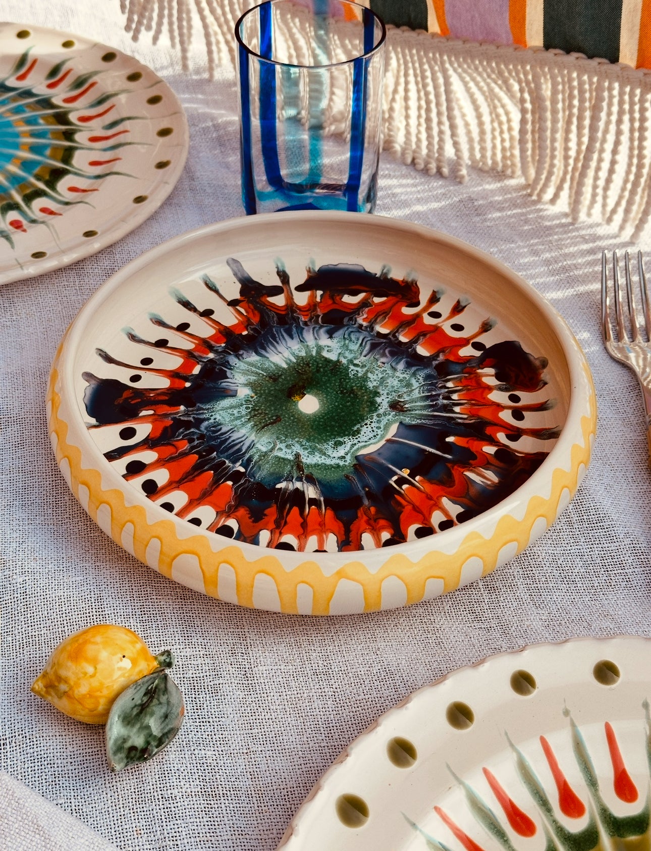Psychodelic Frisbee Speiseteller - 25cm "Einzelstück"