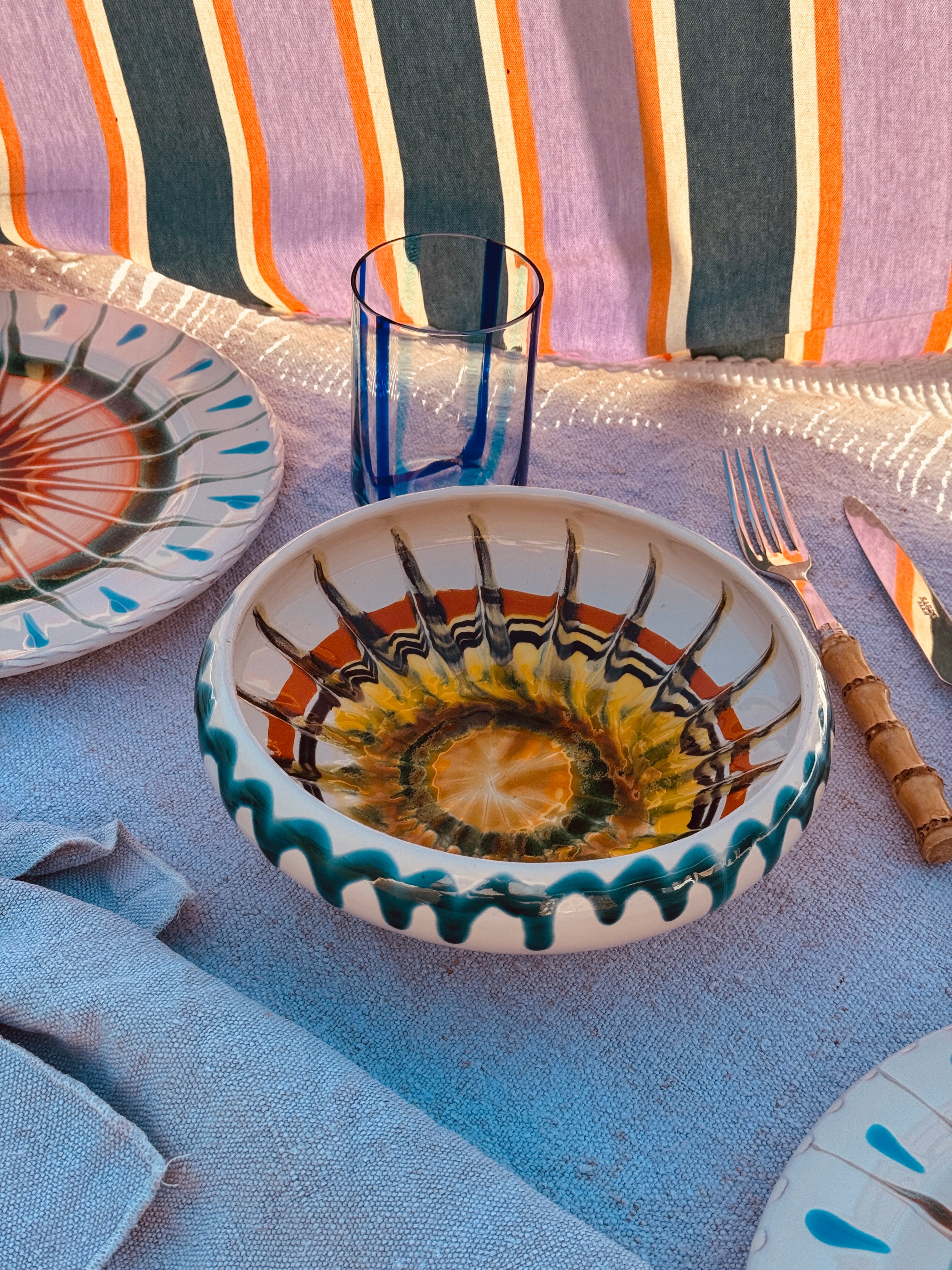 UNIQUE PIECE Psychodelic Bowl – 21 cm “Bordo Tornito” (One of a Kind)