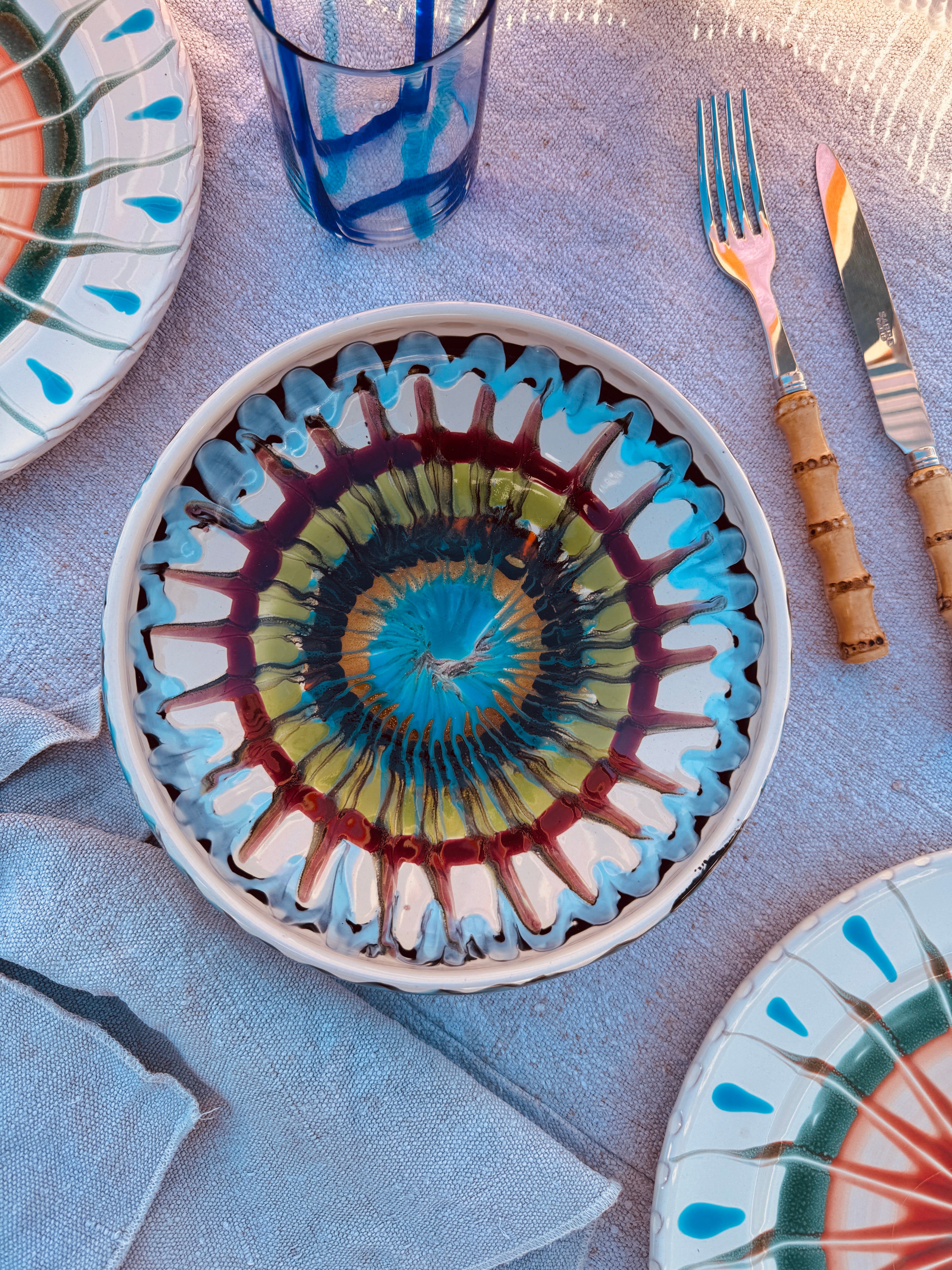 UNIQUE PIECE Psychodelic Bowl – 21 cm “Bordo Tornito” (One of a Kind)