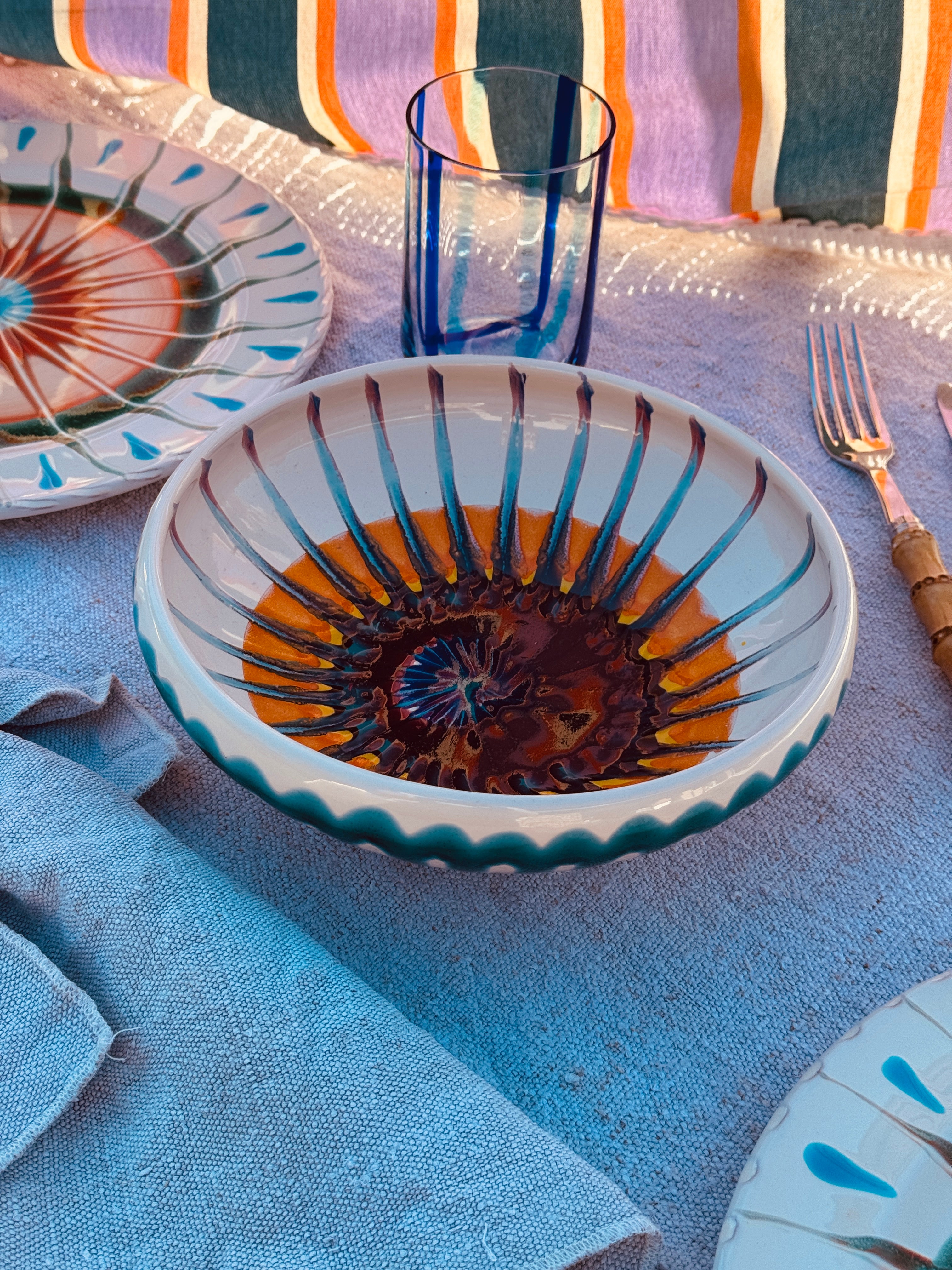 UNIQUE PIECE Psychodelic Bowl – 21 cm “Bordo Tornito” (One of a Kind)