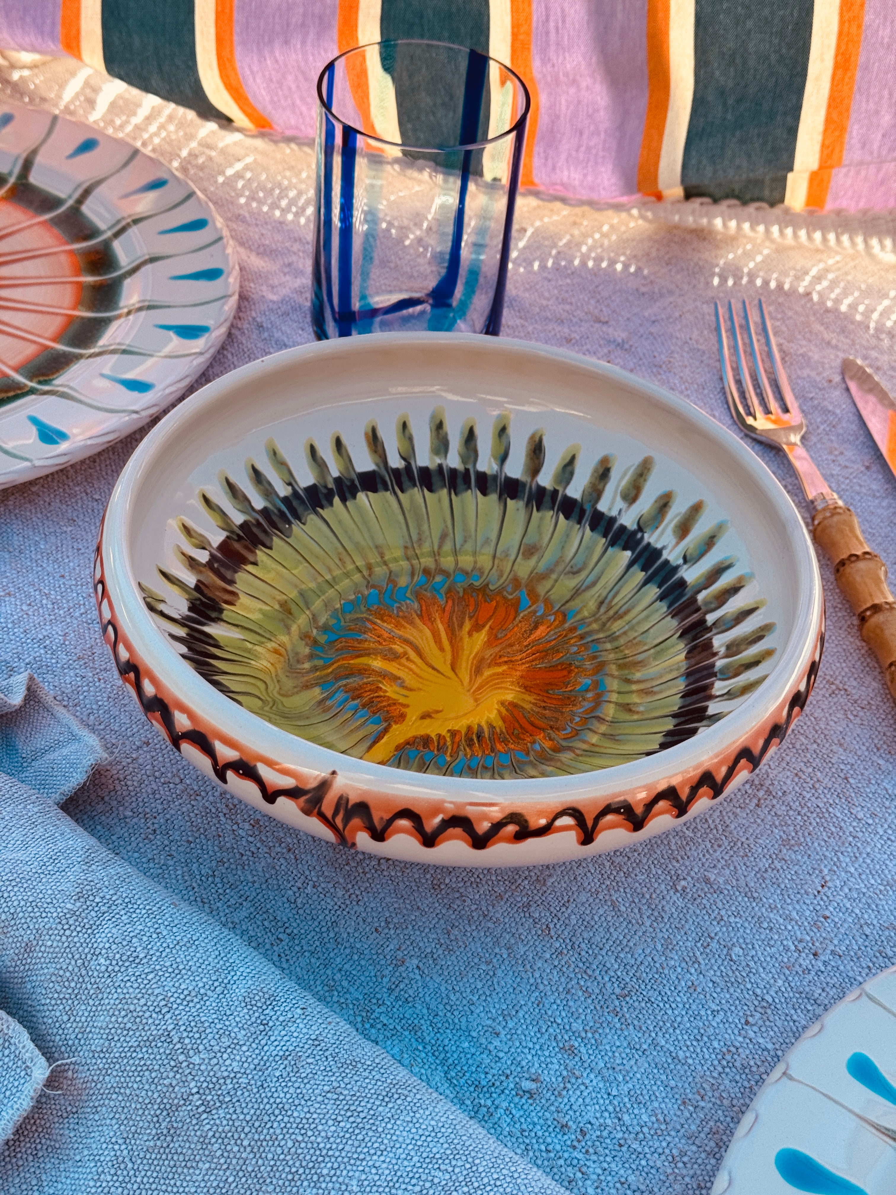 UNIQUE PIECE Psychodelic Bowl – 21 cm “Bordo Tornito” (One of a Kind)