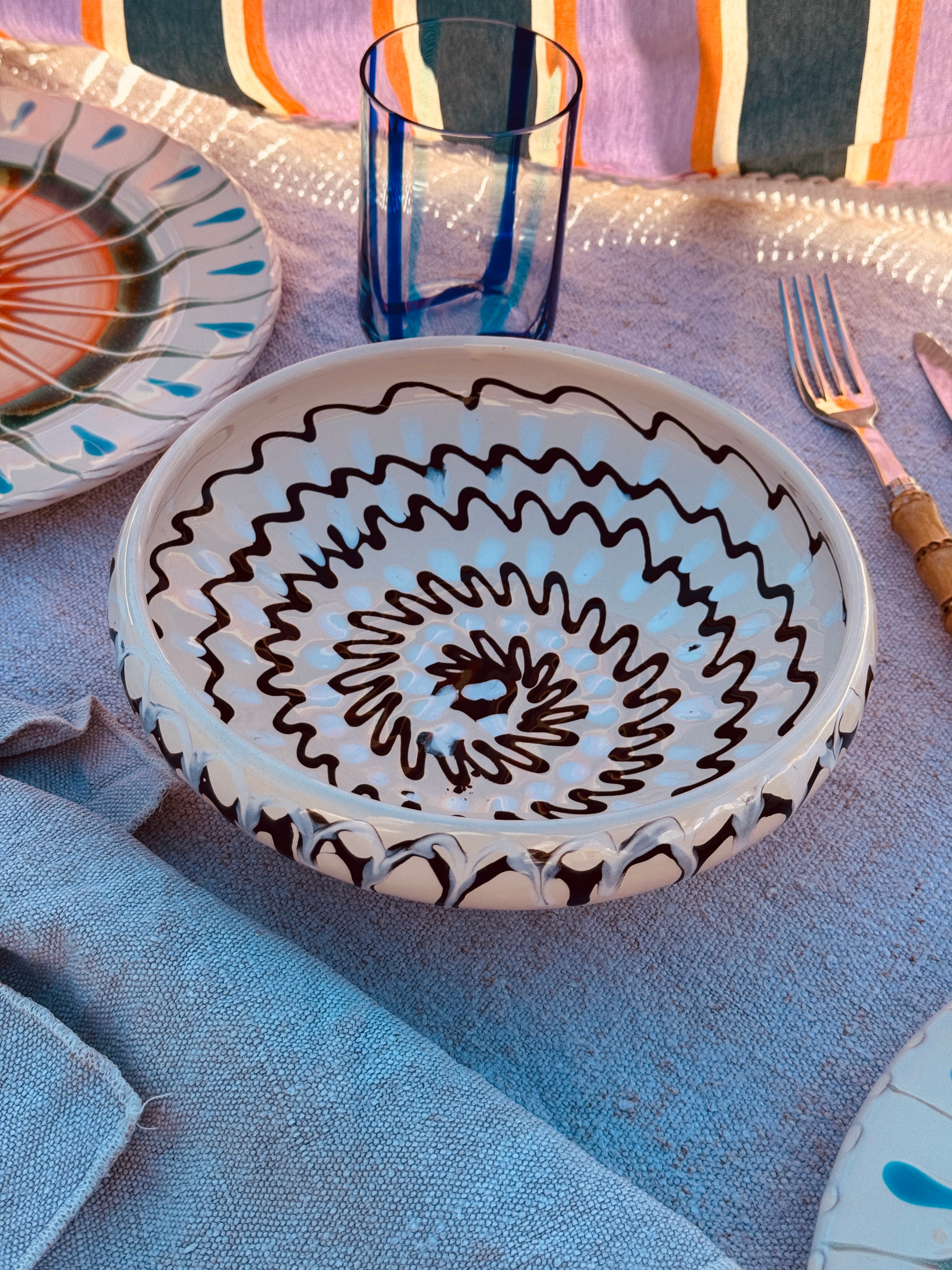 UNIQUE PIECE Psychodelic Bowl – 21 cm “Bordo Tornito” (One of a Kind)