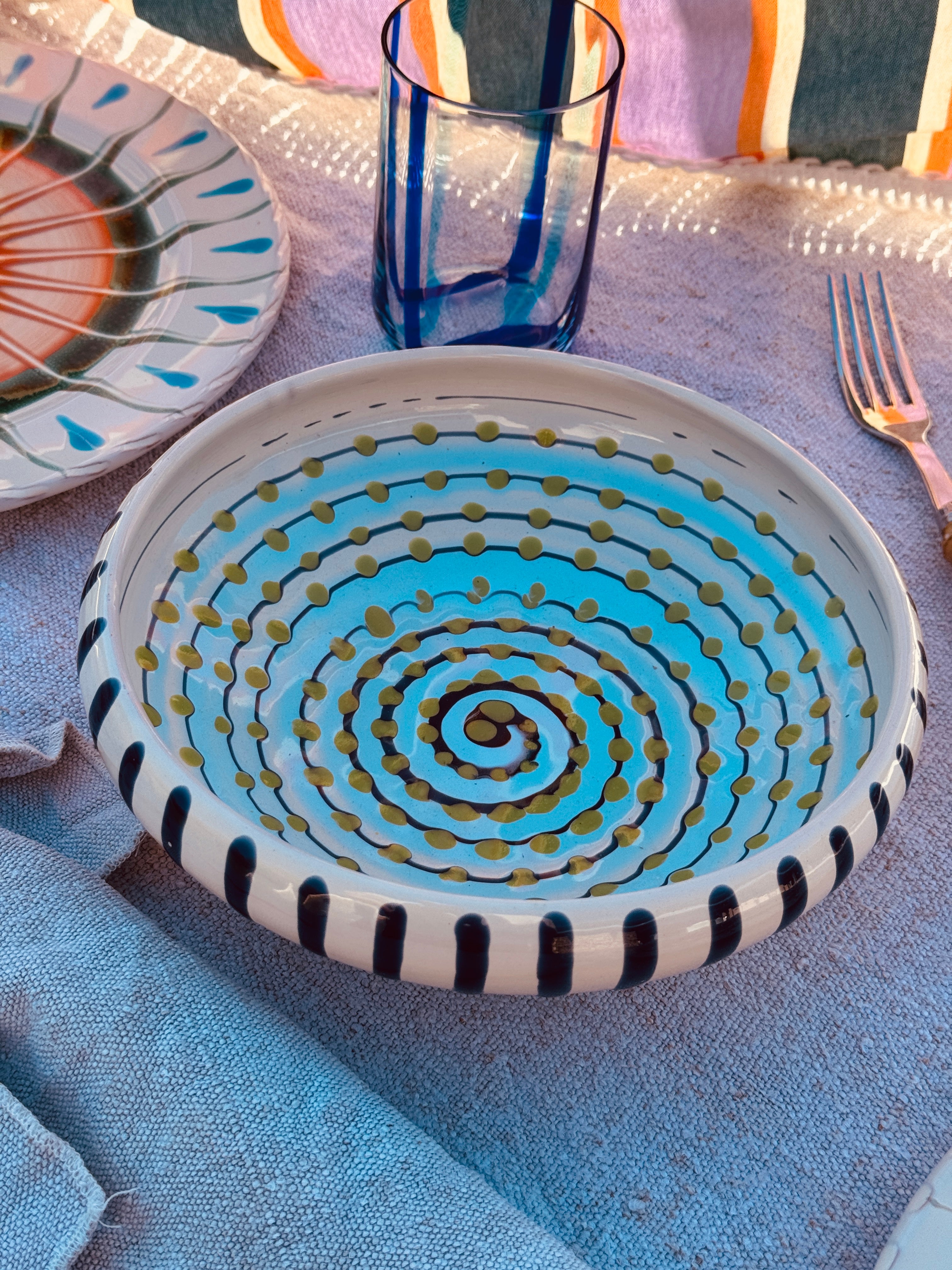 UNIQUE PIECE Psychodelic Bowl – 21 cm “Bordo Tornito” (One of a Kind)