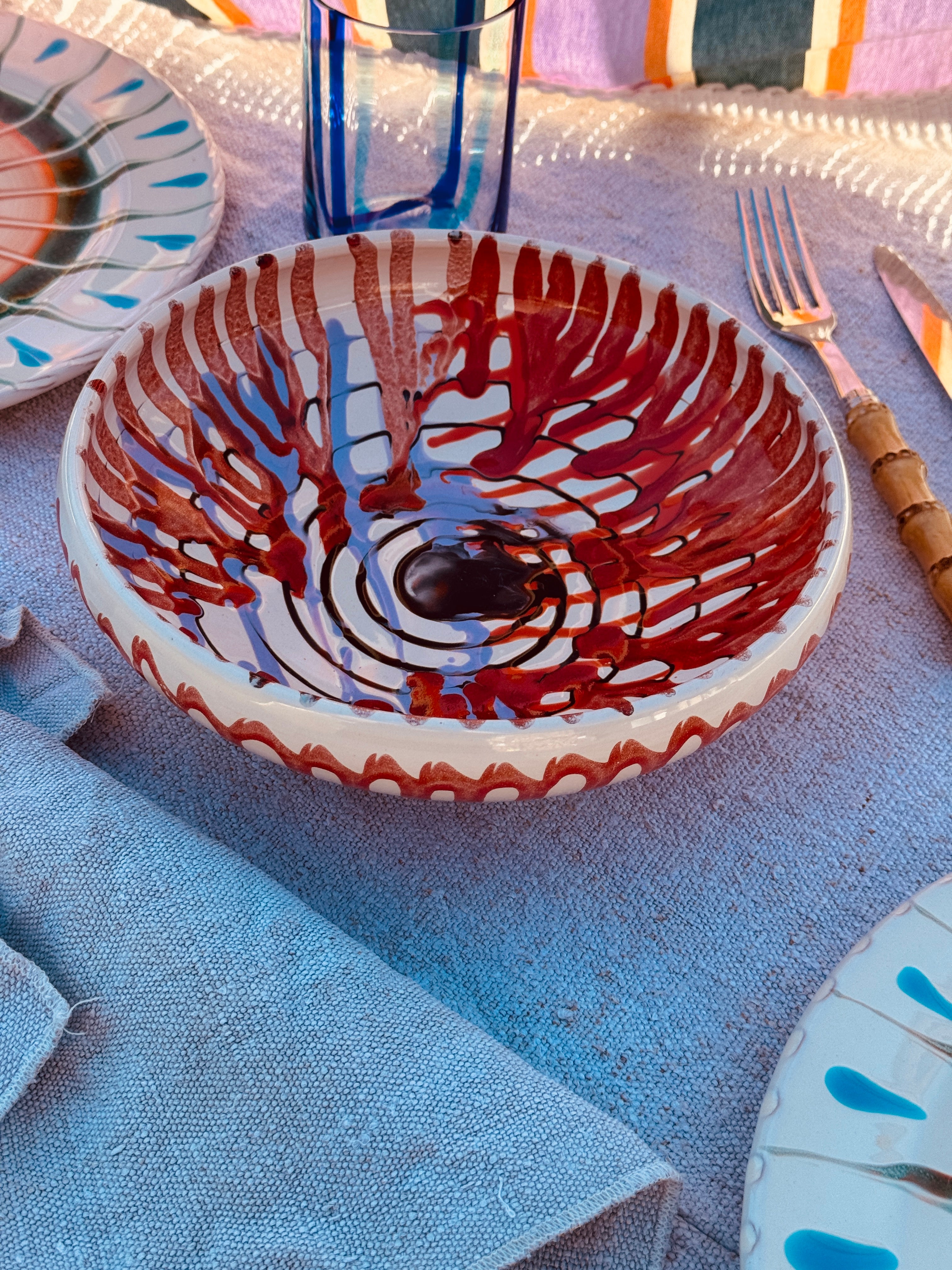 UNIQUE PIECE Psychodelic Bowl – 21 cm “Bordo Tornito” (One of a Kind)