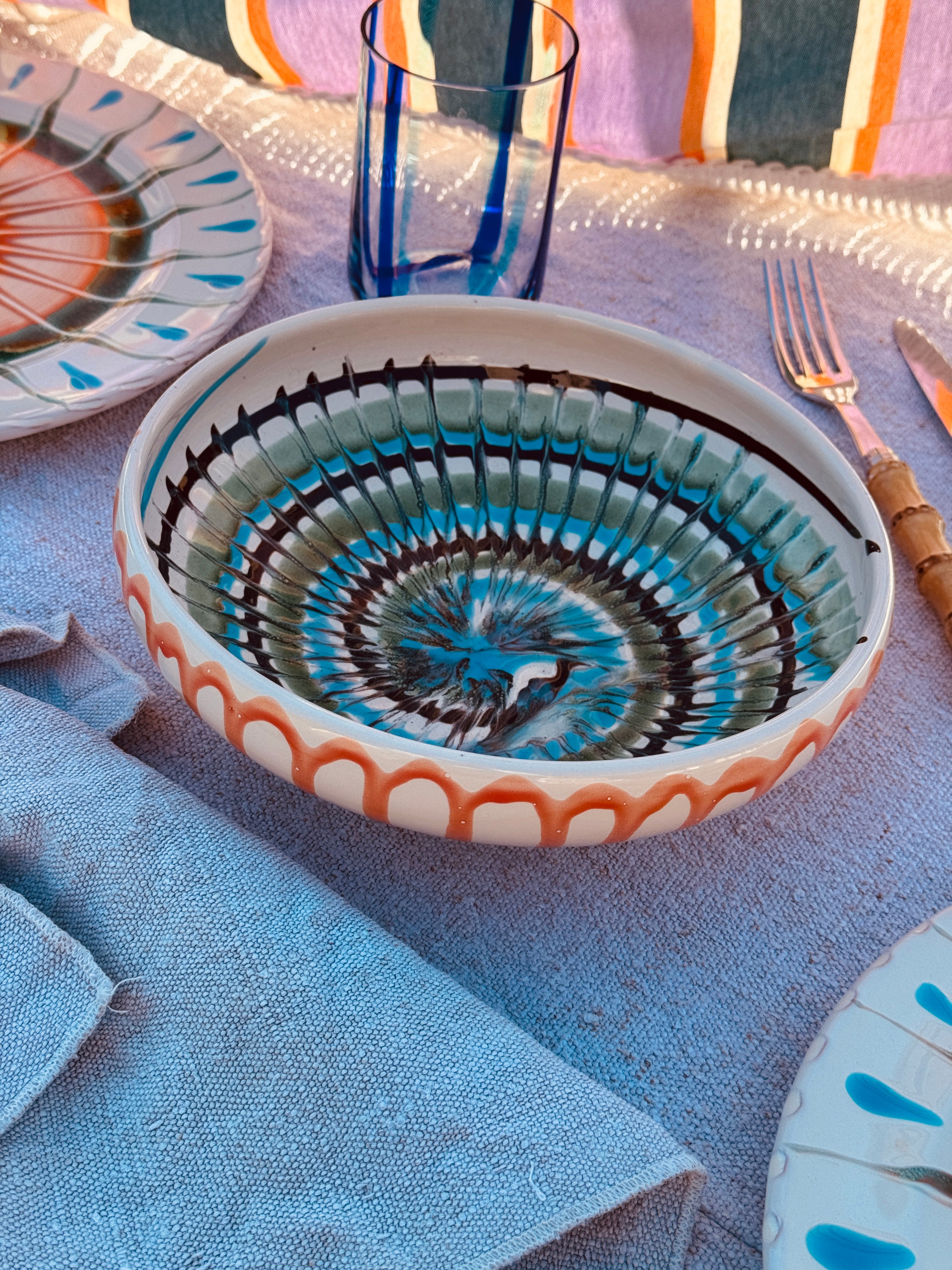 UNIQUE PIECE Psychodelic Bowl – 21 cm “Bordo Tornito” (One of a Kind)