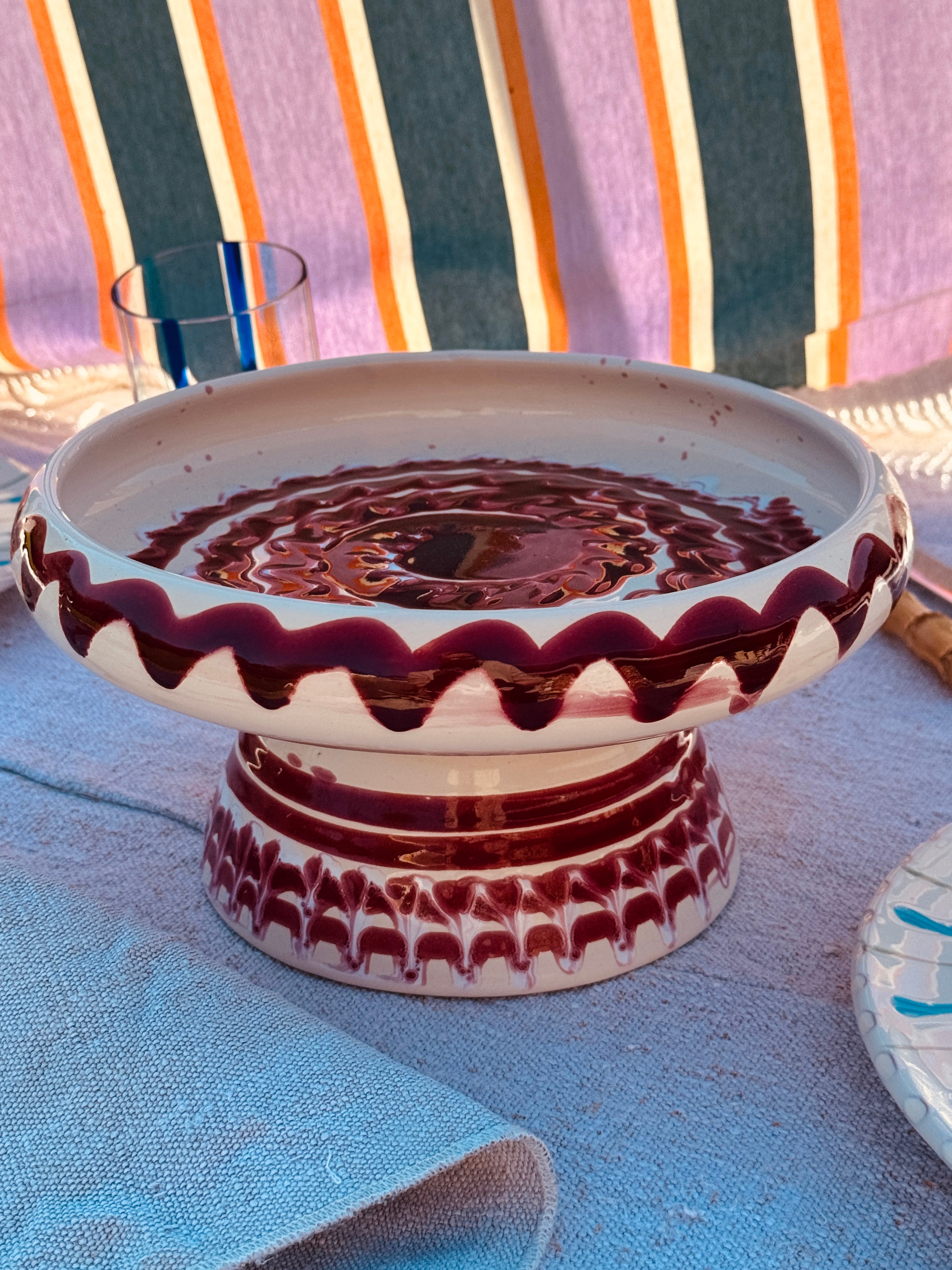 UNIQUE PIECE Psychodelic Frisbee High Plate - 25cm ONLY 1 X AVAILABLE