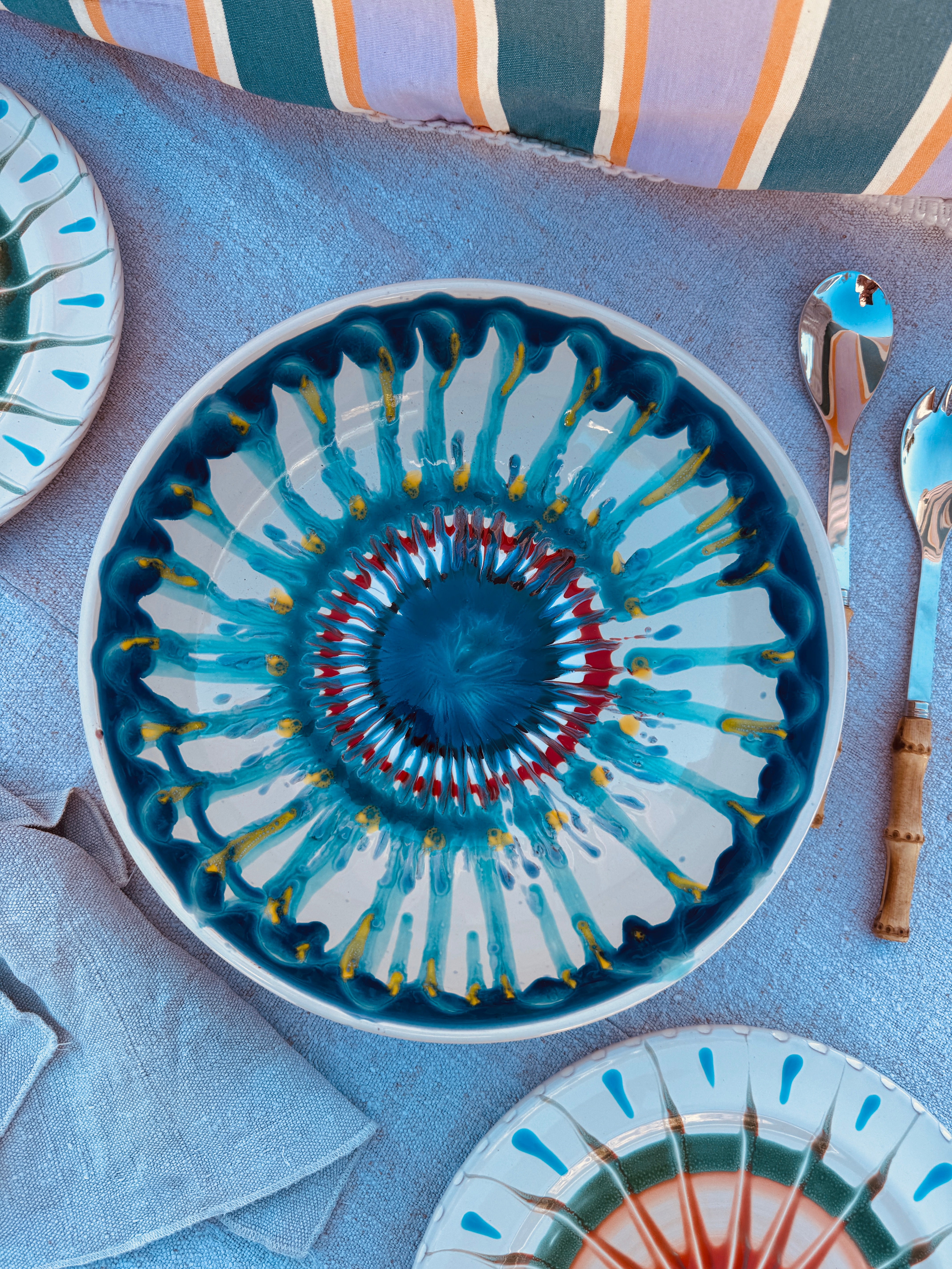 "Unique Art Piece" Psychodelic Salad Bowl - 30cm