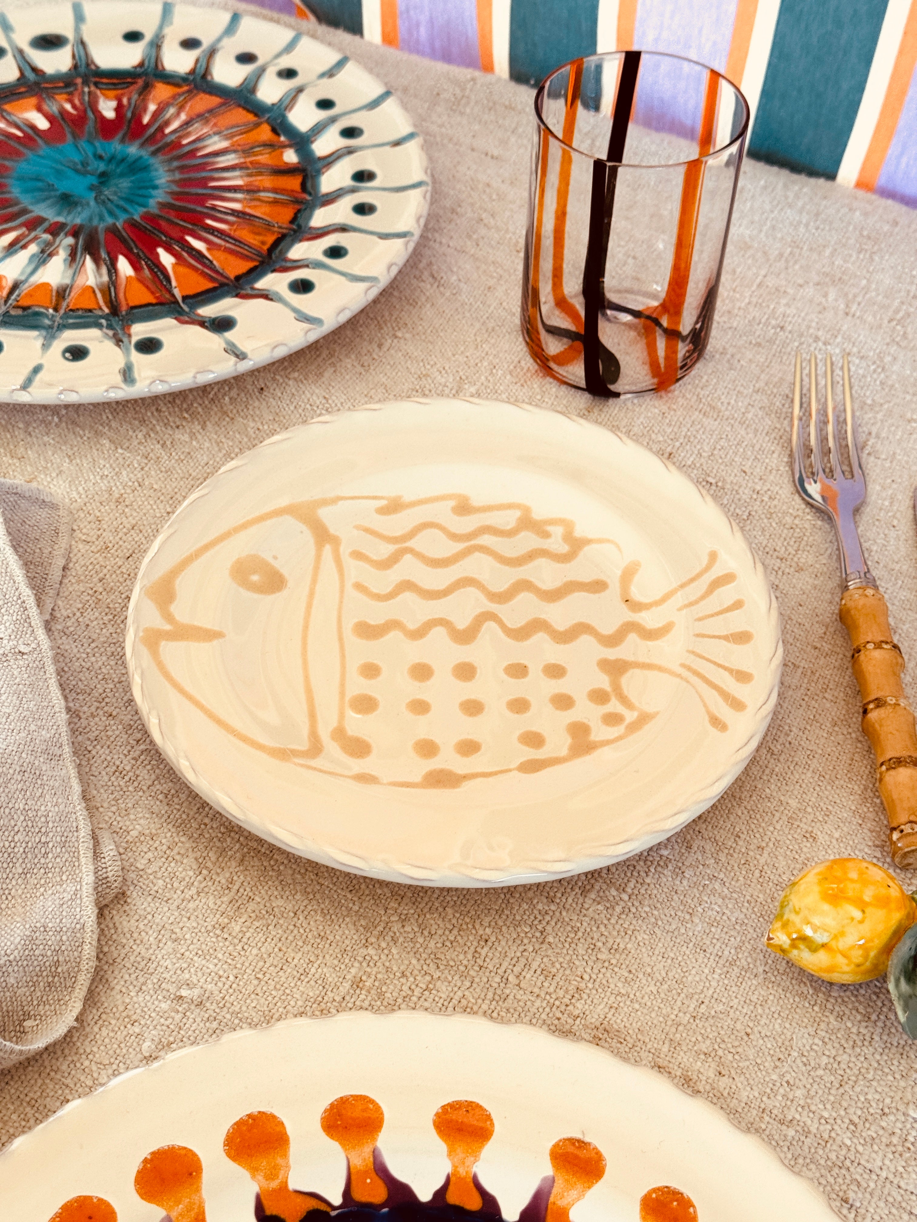 Handgefertigter Antipasti Teller 20 cm | Kleiner Keramikteller (Unikat)