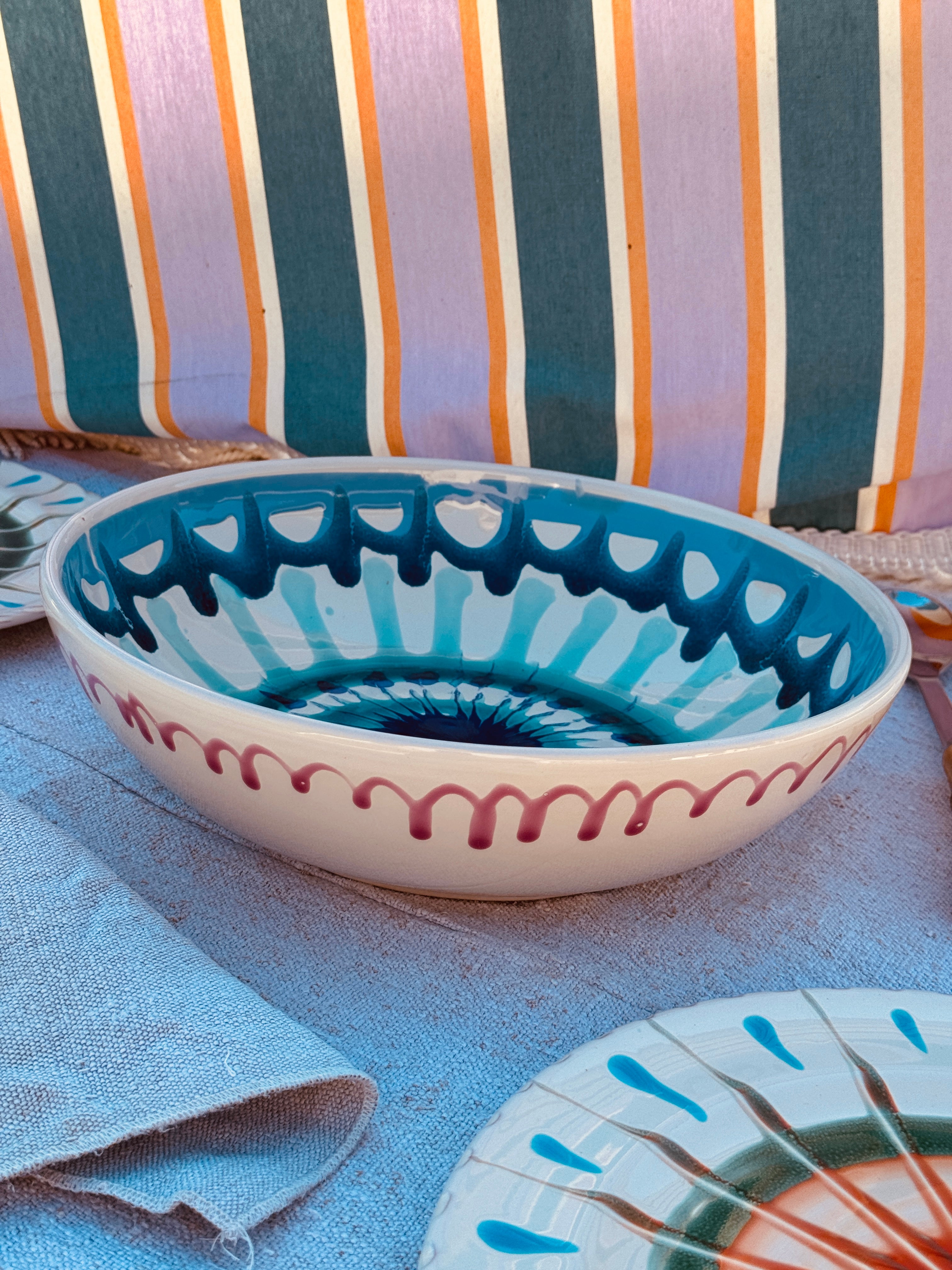 "Unique Art Piece" Psychodelic Salad Bowl - 30cm