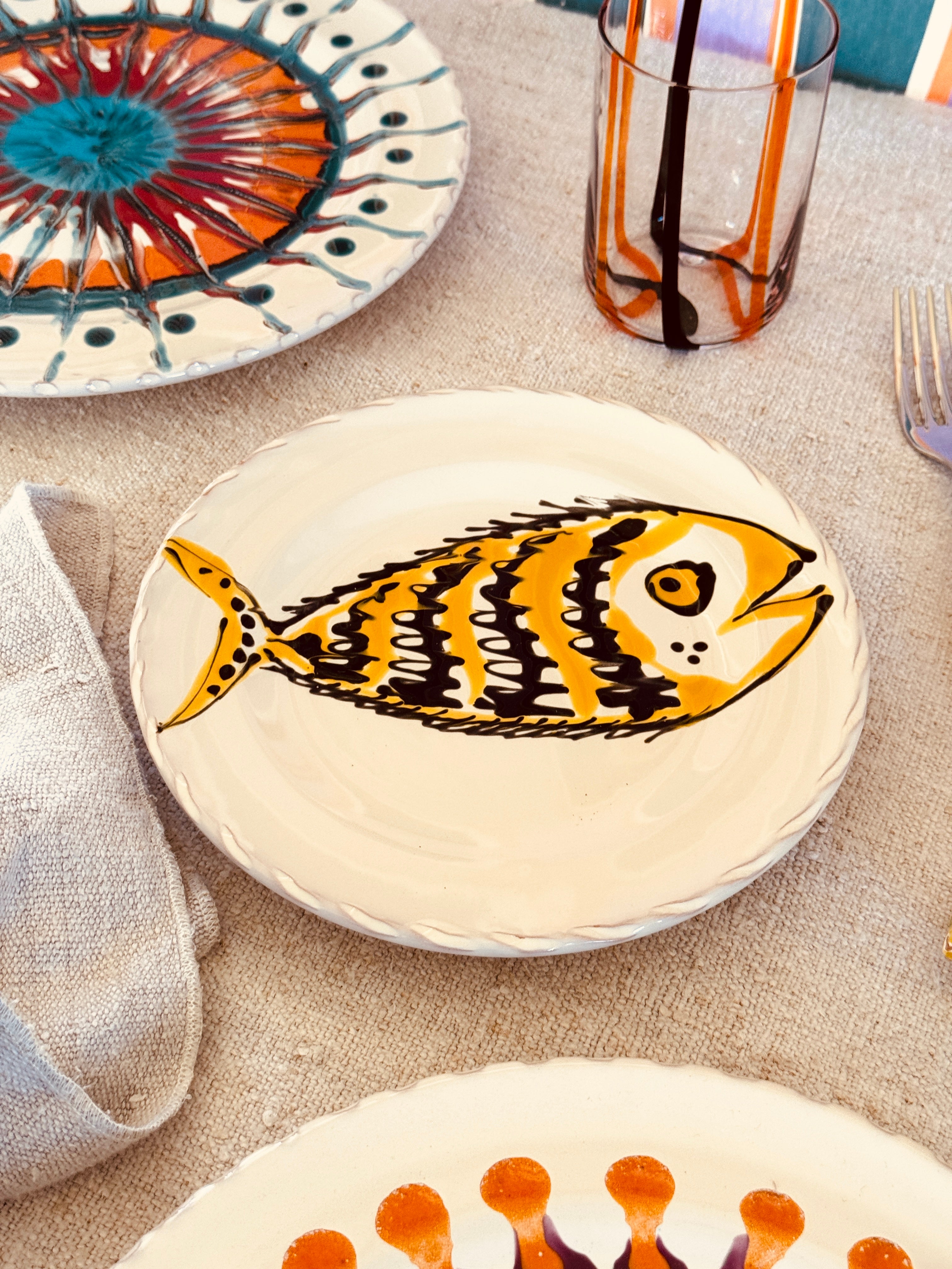 Handgefertigter Antipasti Teller 20 cm | Kleiner Keramikteller (Unikat)