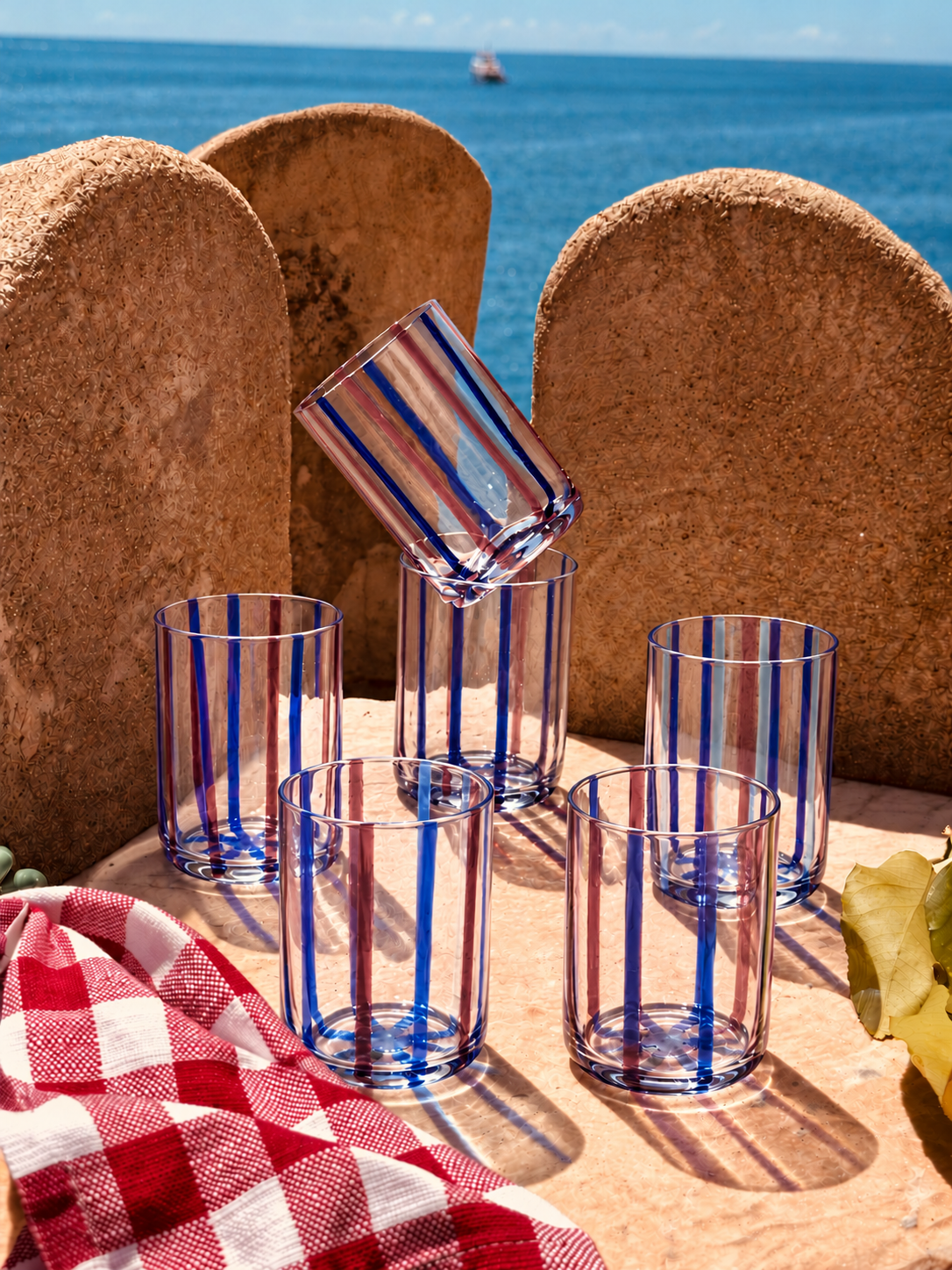 Handmade Murano Glasses Set of 6 | Italian Mouth-Blown Drinking Glasses