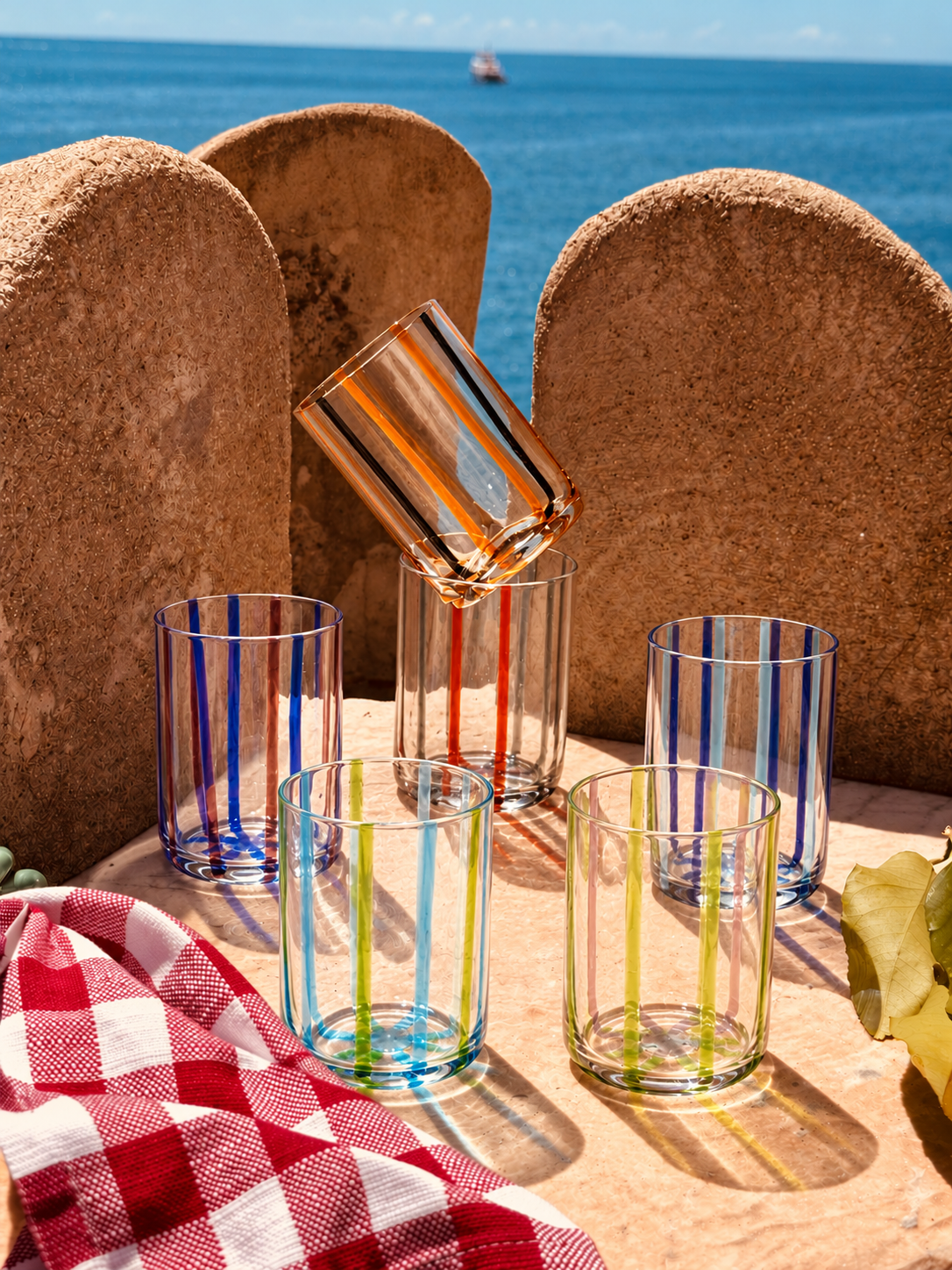 Handmade Murano Glasses Set of 6 | Italian Mouth-Blown Drinking Glasses